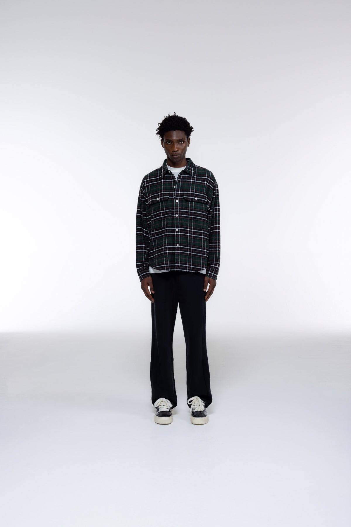 Cole Buxton | Aw24 Flannel Shirt | Mens | Green/Black