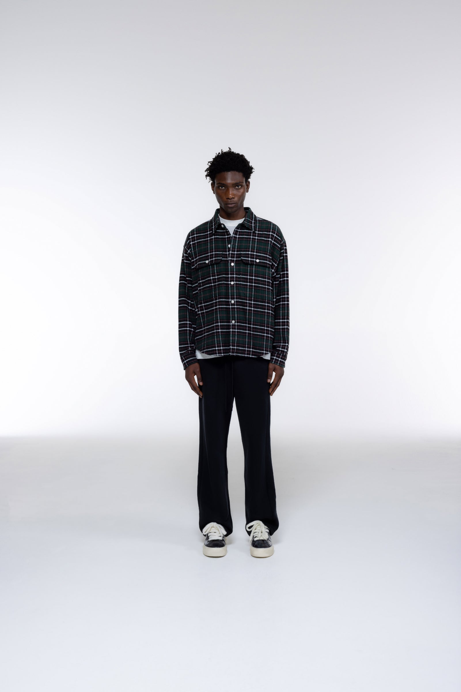 Cole Buxton | Aw24 Flannel Shirt | Mens | Green/Black