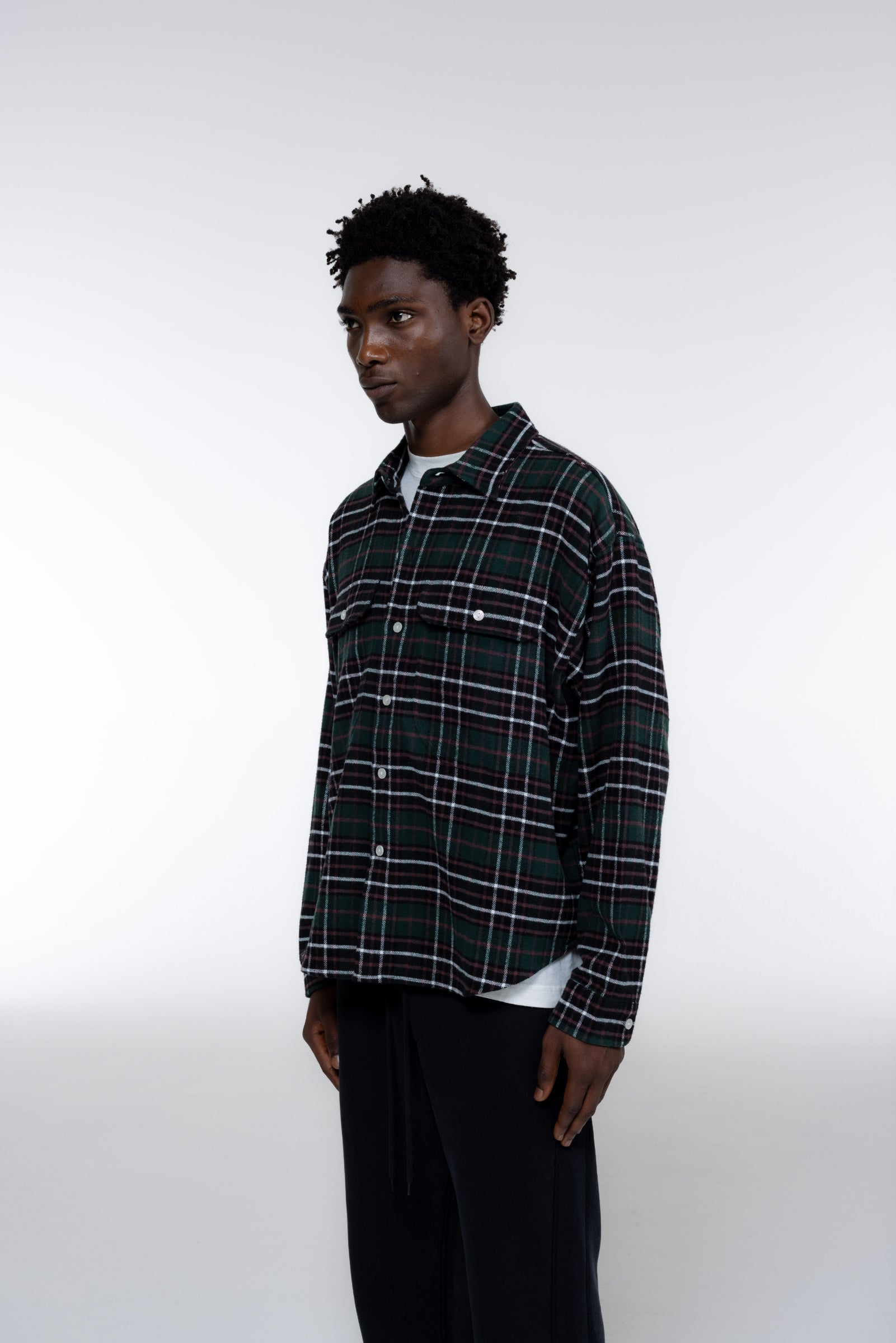 Cole Buxton | Aw24 Flannel Shirt | Mens | Green/Black