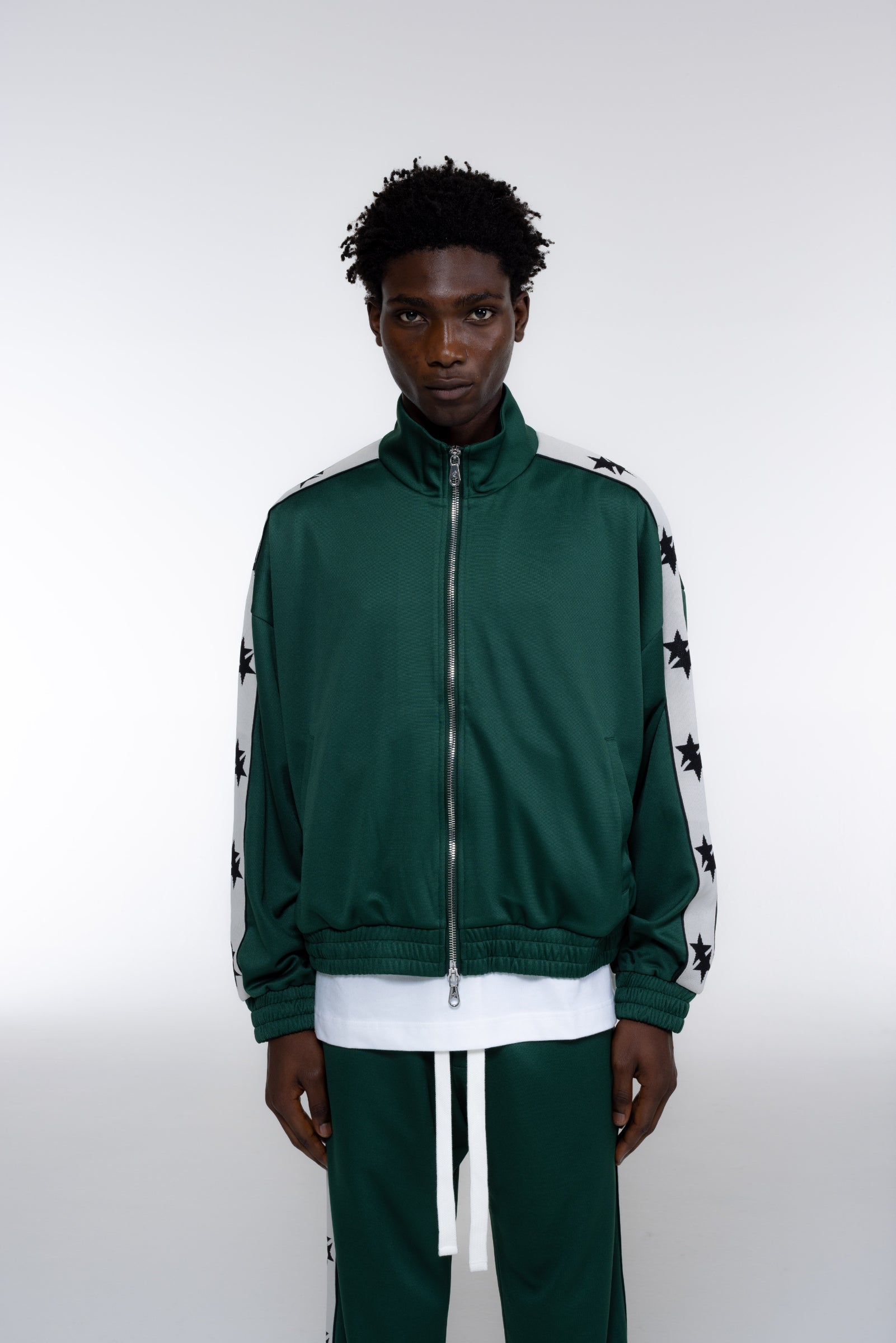 Cole Buxton | Two Star Tape Track Jacket | Mens | Forest Green