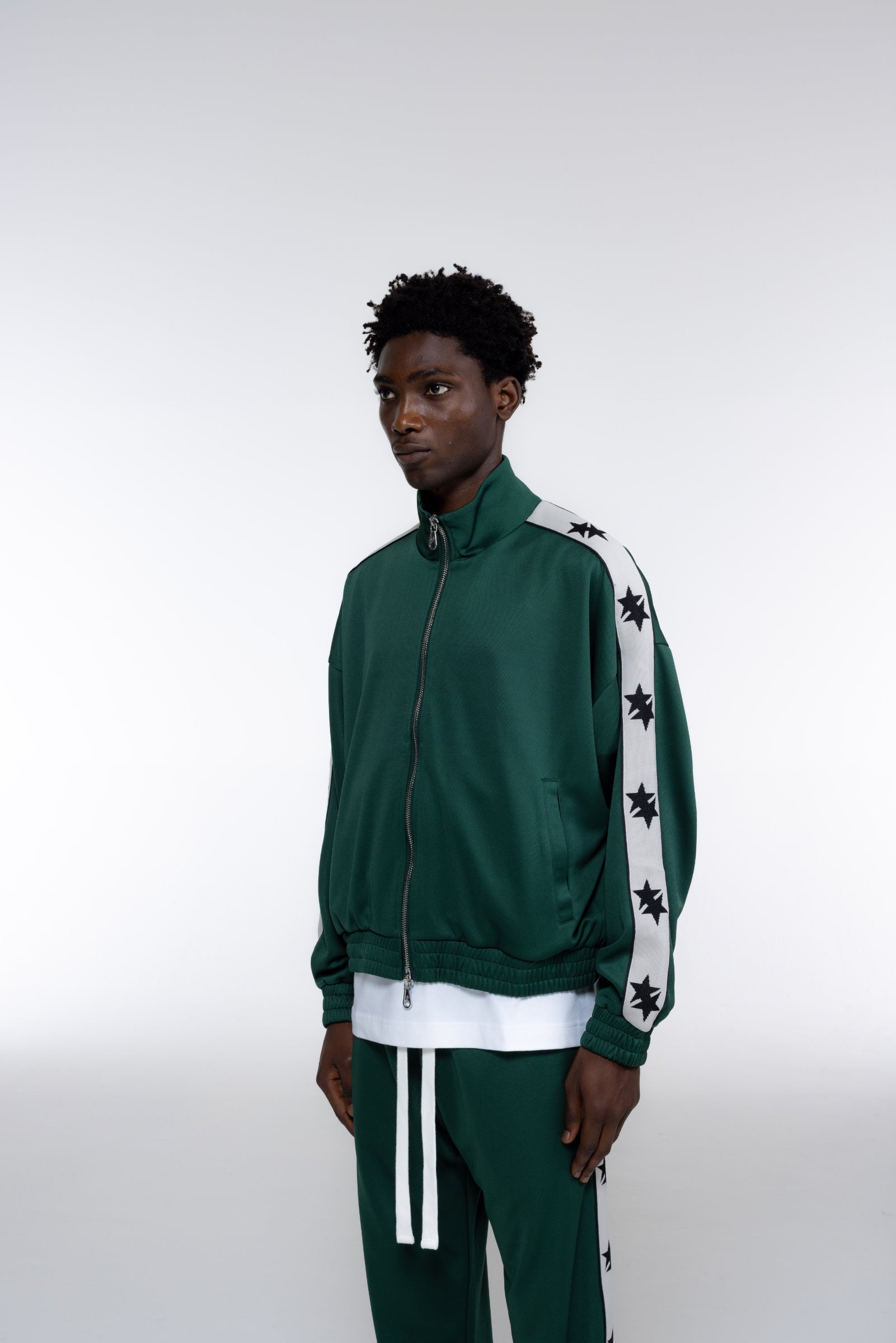Cole Buxton | Two Star Tape Track Jacket | Mens | Forest Green