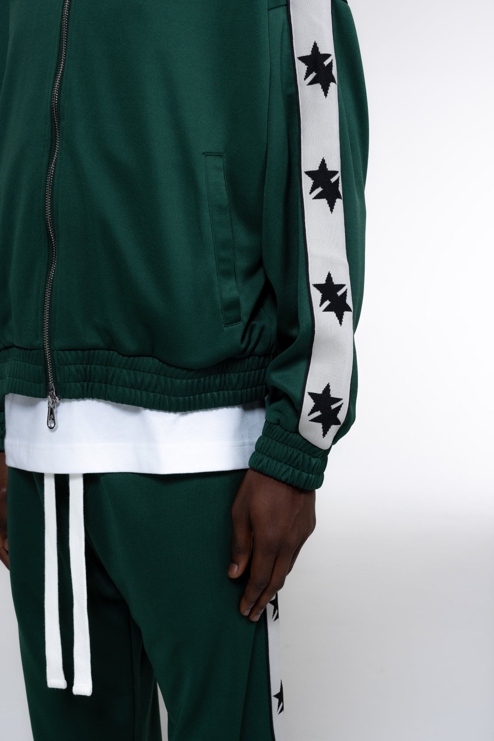 Cole Buxton | Two Star Tape Track Jacket | Mens | Forest Green