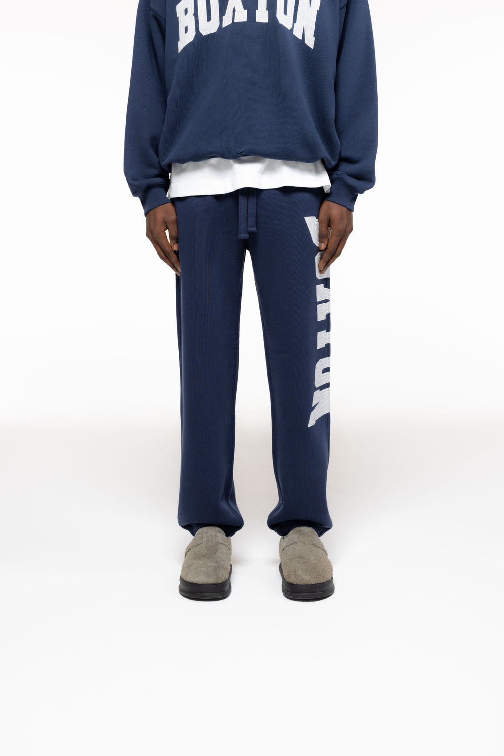 Cole Buxton | Distressed Applique Sweatpants | Mens | Navy