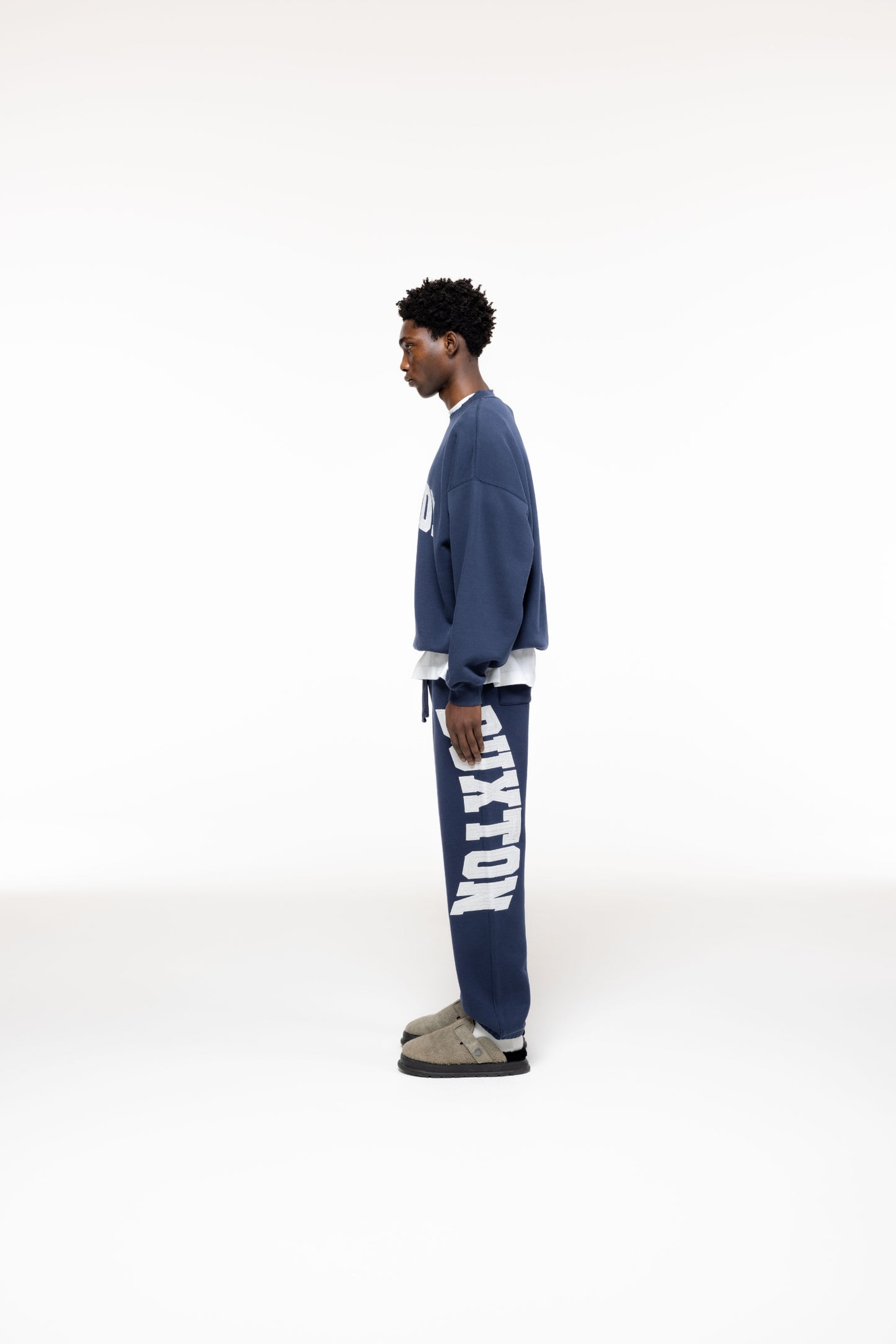 Cole Buxton | Distressed Applique Sweatshirt | Mens | Navy