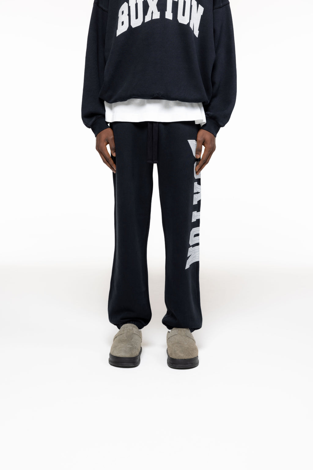 Cole Buxton | Distressed Applique Sweatpants | Mens | Black