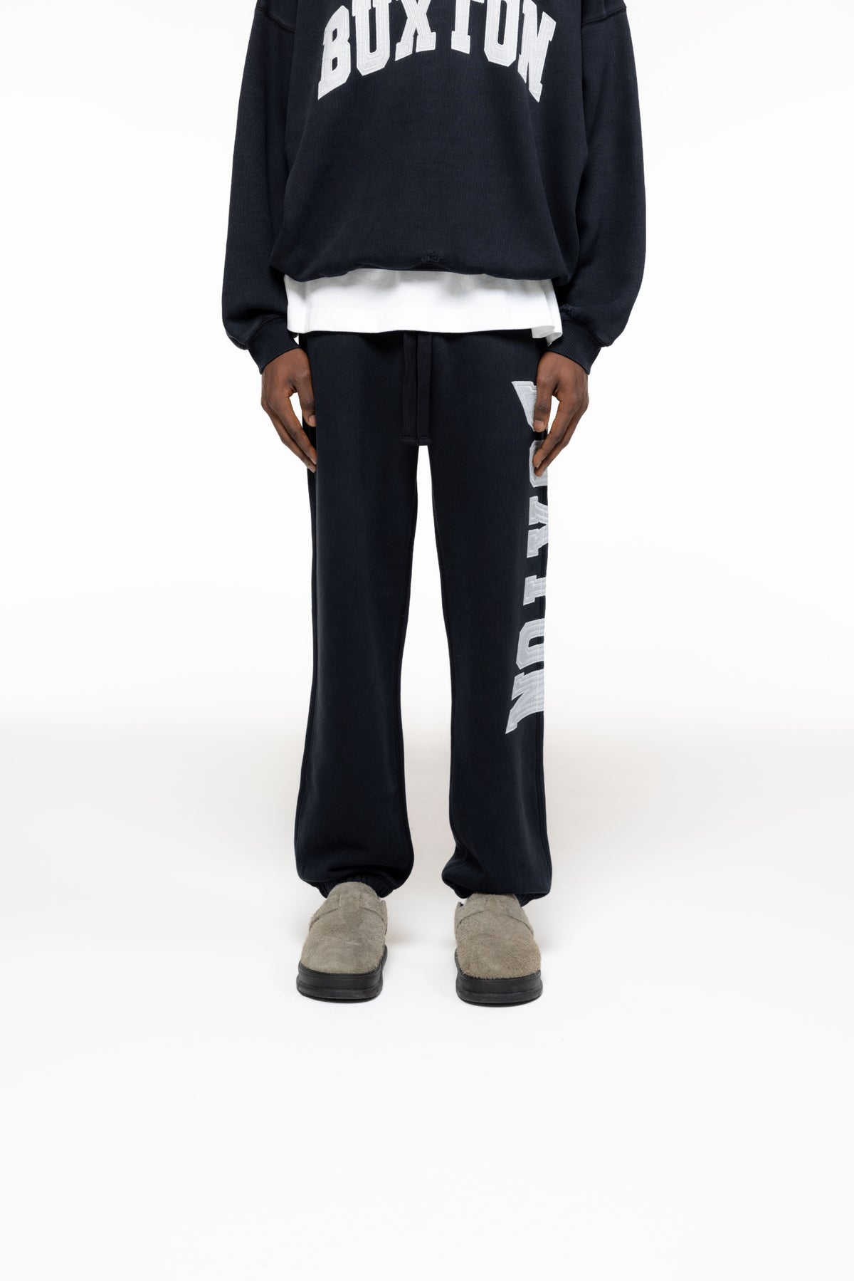 Cole Buxton | Distressed Applique Sweatpants | Mens | Black