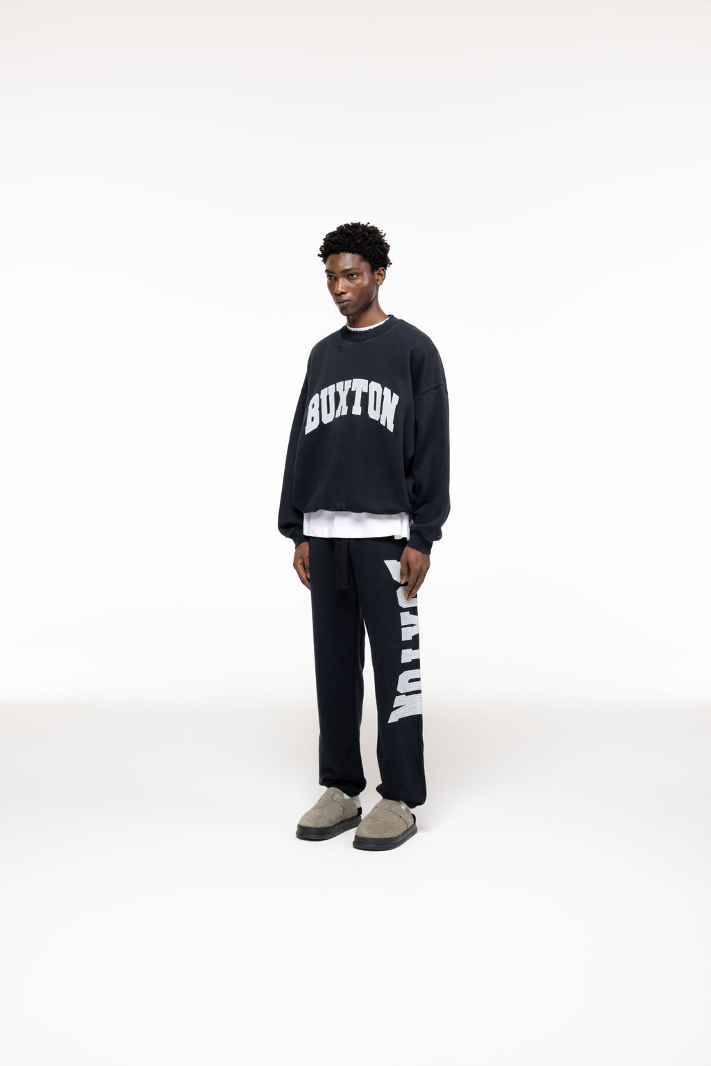 Cole Buxton | Distressed Applique Sweatshirt | Mens | Black