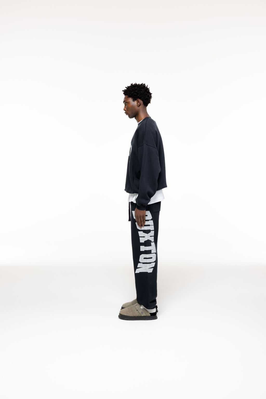 Cole Buxton | Distressed Applique Sweatpants | Mens | Black