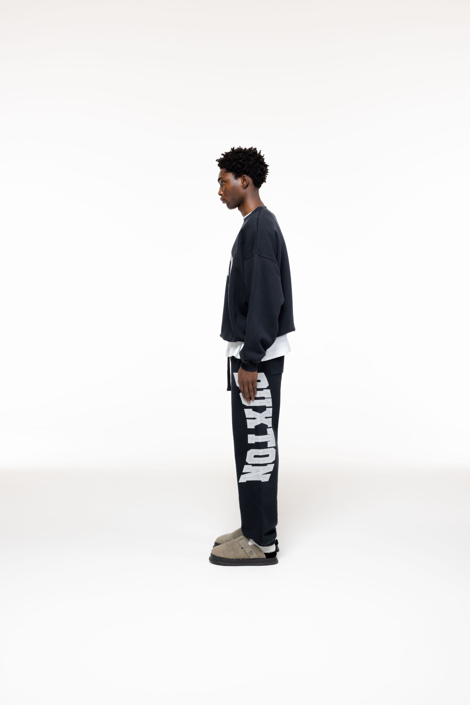 Cole Buxton | Distressed Applique Sweatpants | Mens | Black