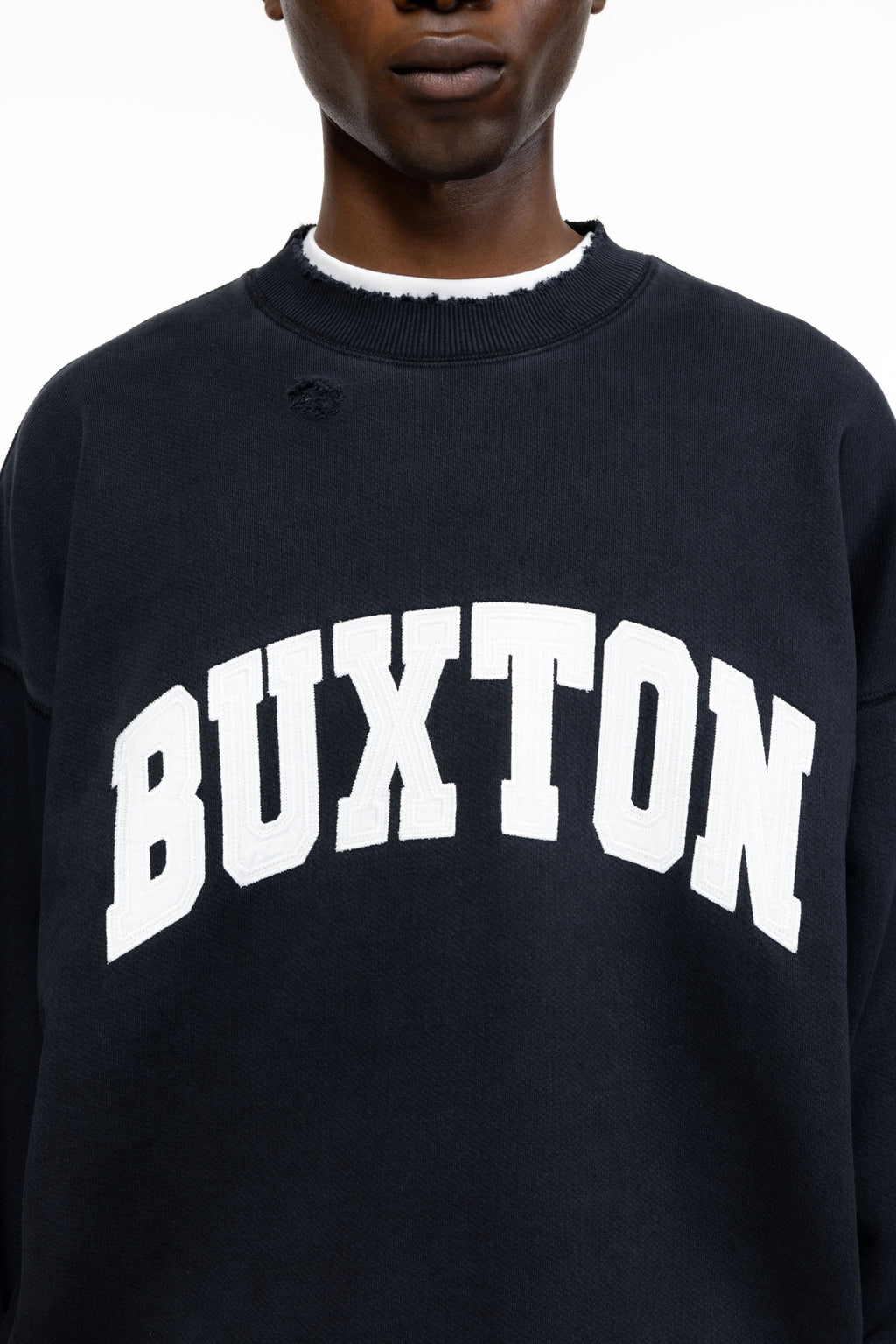 Cole Buxton | Distressed Applique Sweatshirt | Mens | Black