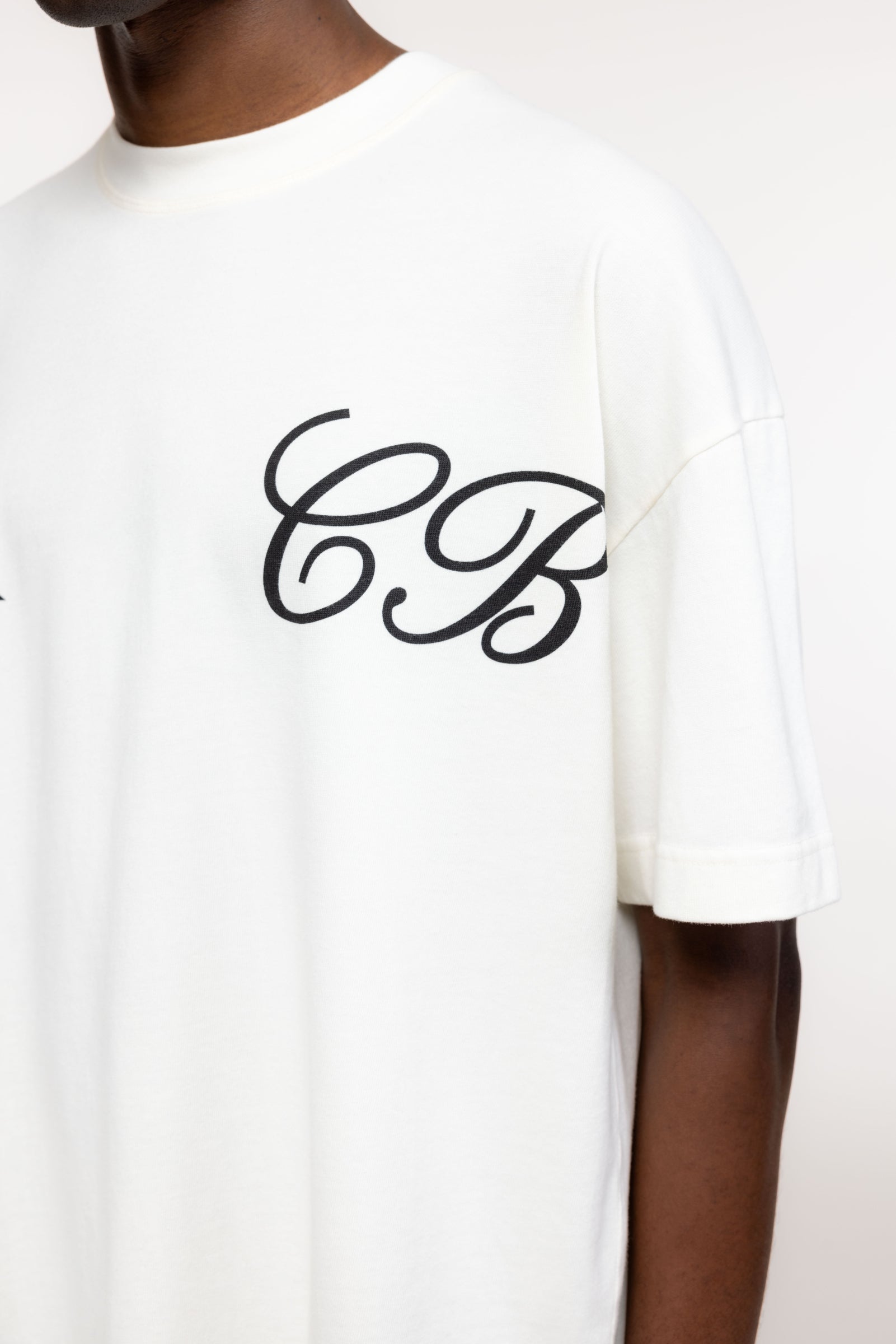 Cole Buxton | Cursive Two Stars T-Shirt | Mens | Vintage White