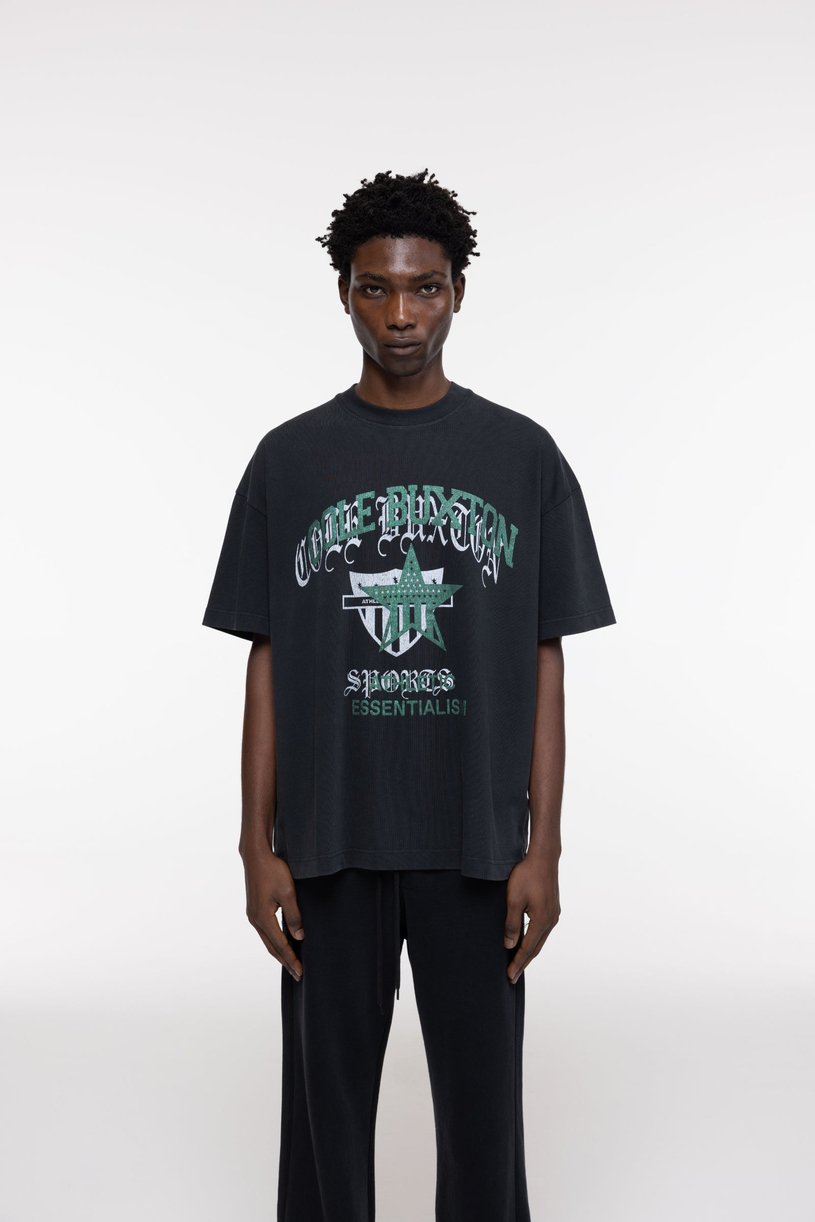 Cole Buxton | Americana Overlay T-Shirt | Mens | Vintage Black
