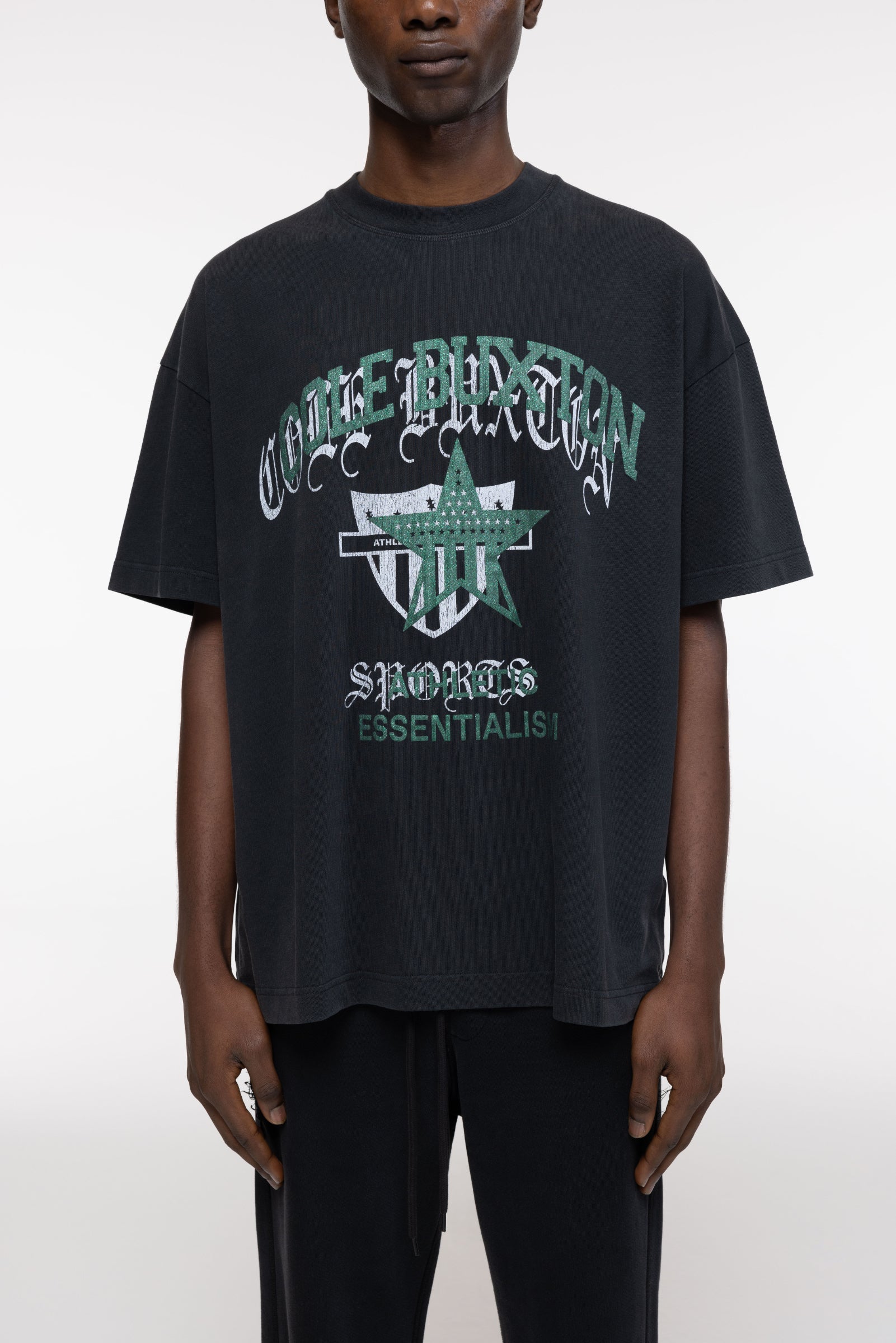 Cole Buxton | Americana Overlay T-Shirt | Mens | Vintage Black