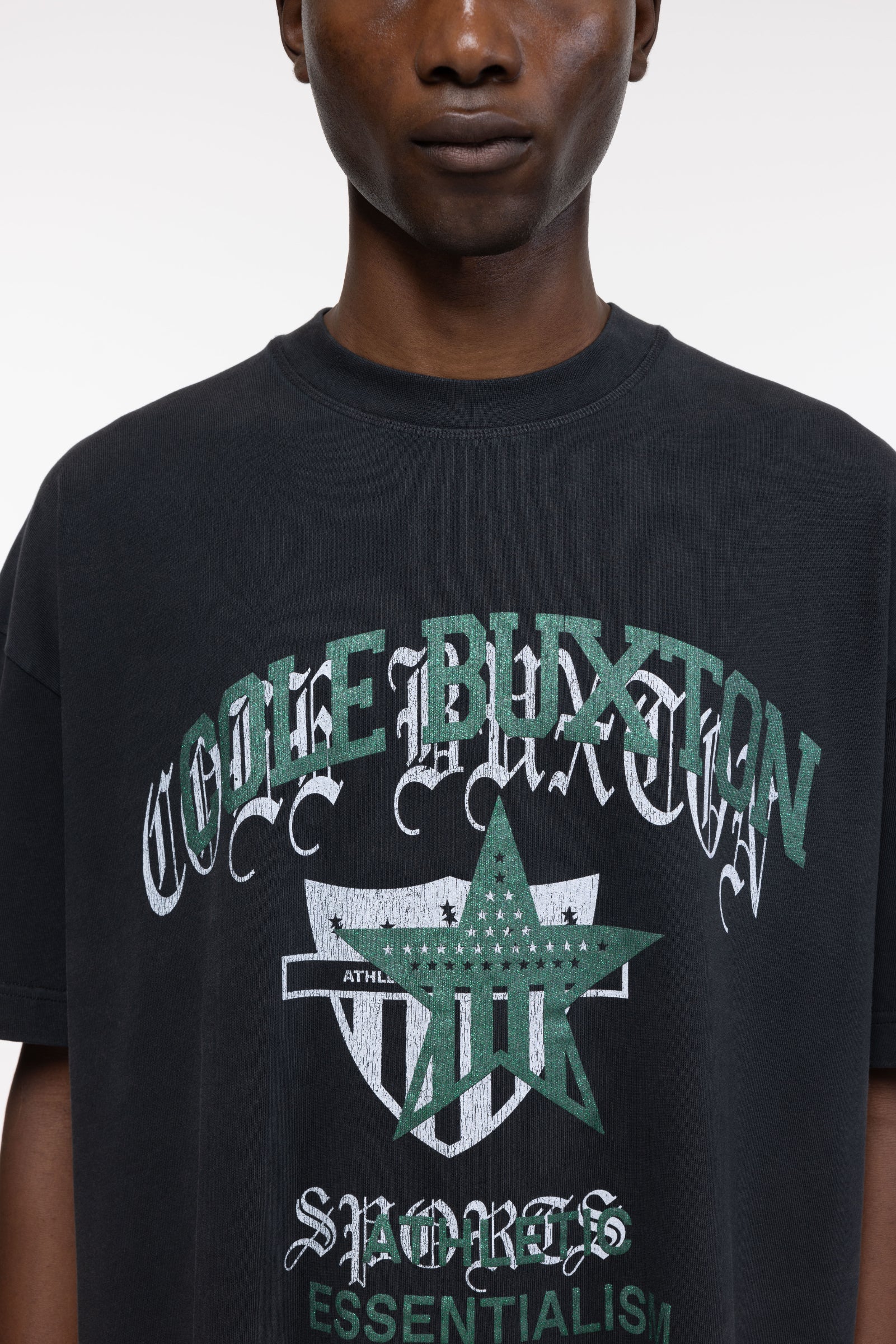 Cole Buxton | Americana Overlay T-Shirt | Mens | Vintage Black