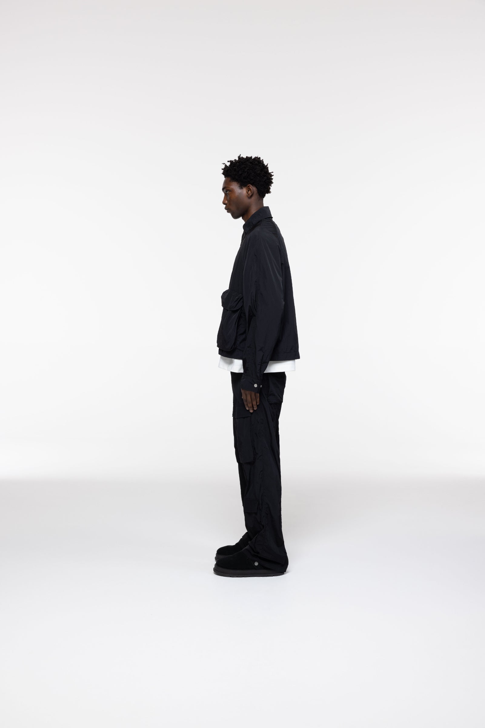 Cole Buxton | Cold Wash Raglan Overshirt | Mens | Black