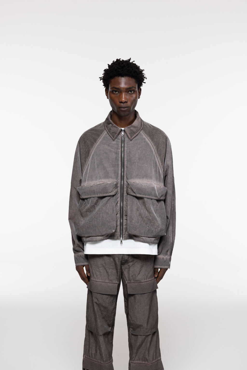 Cole Buxton | Cold Wash Raglan Overshirt | Mens | Brown