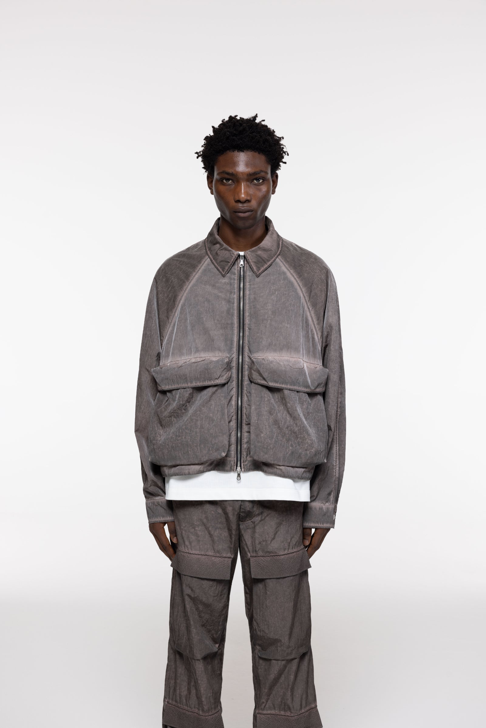 Cole Buxton | Cold Wash Raglan Overshirt | Mens | Brown