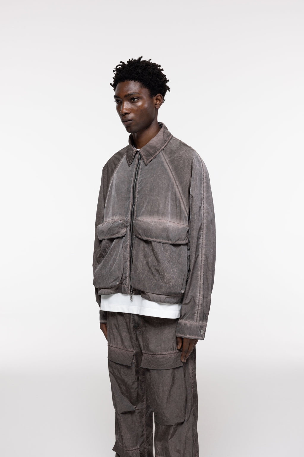 Cole Buxton | Cold Wash Raglan Overshirt | Mens | Brown