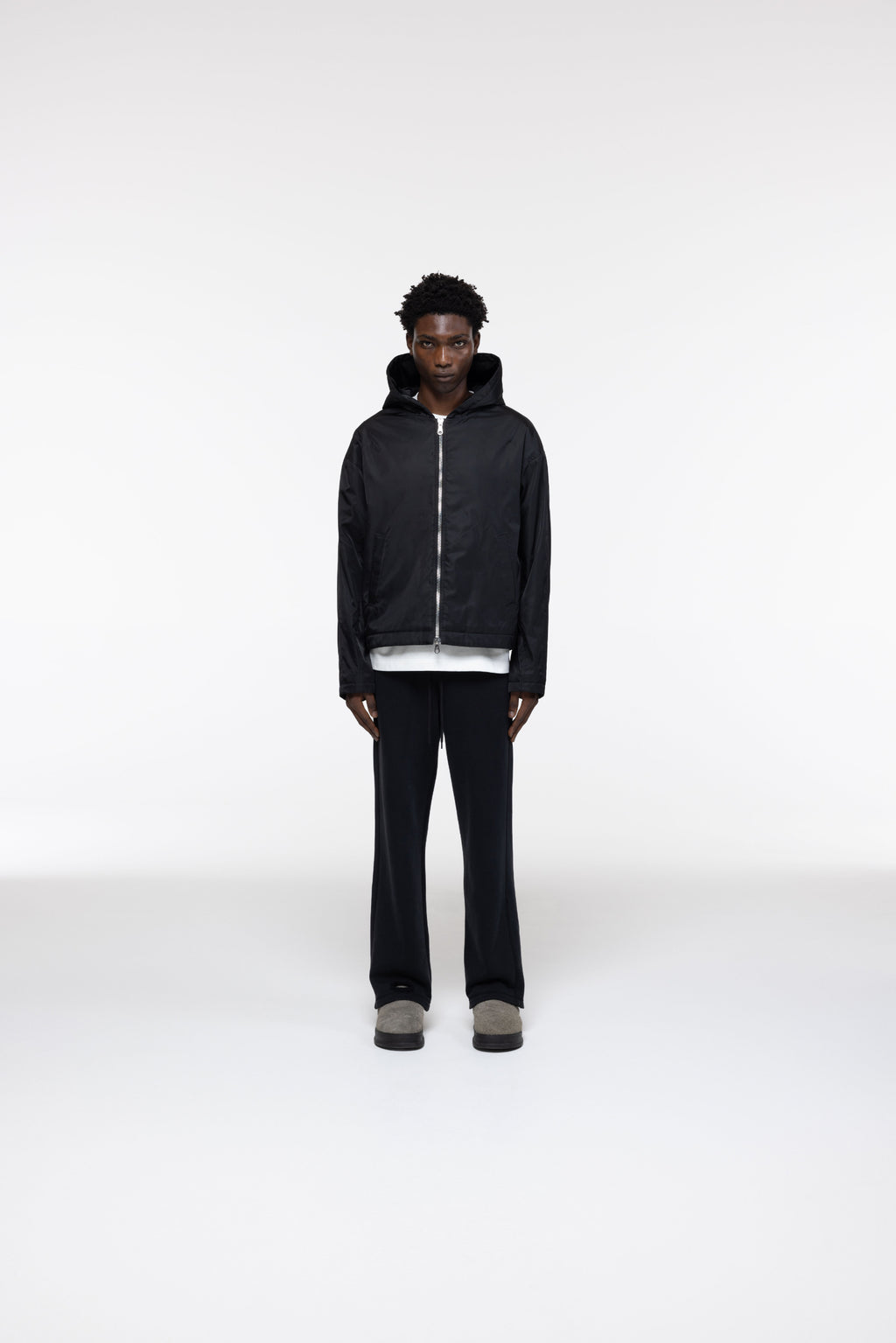 Cole Buxton | Nylon Hooded Jacket | Mens | Black