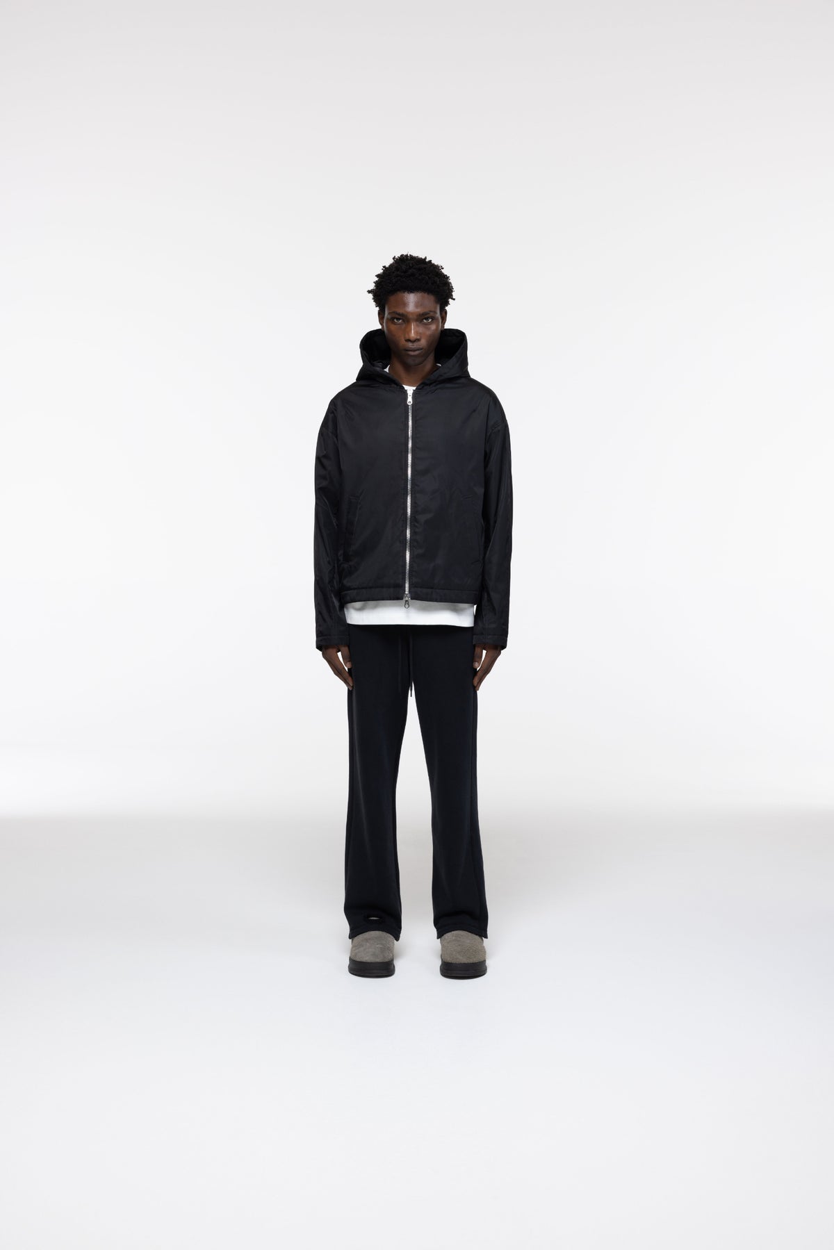 Cole Buxton | Nylon Hooded Jacket | Mens | Black