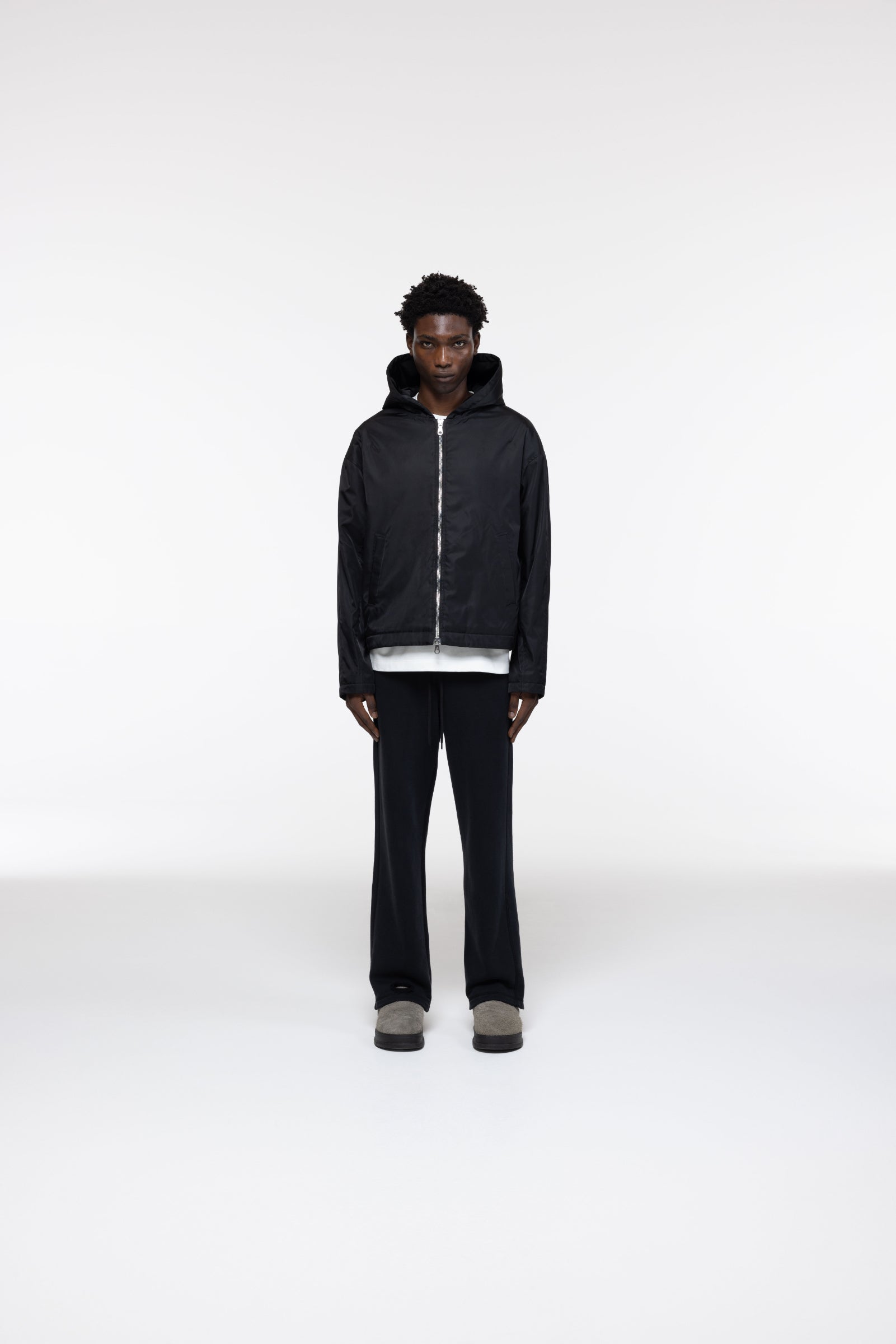 Cole Buxton | Nylon Hooded Jacket | Mens | Black