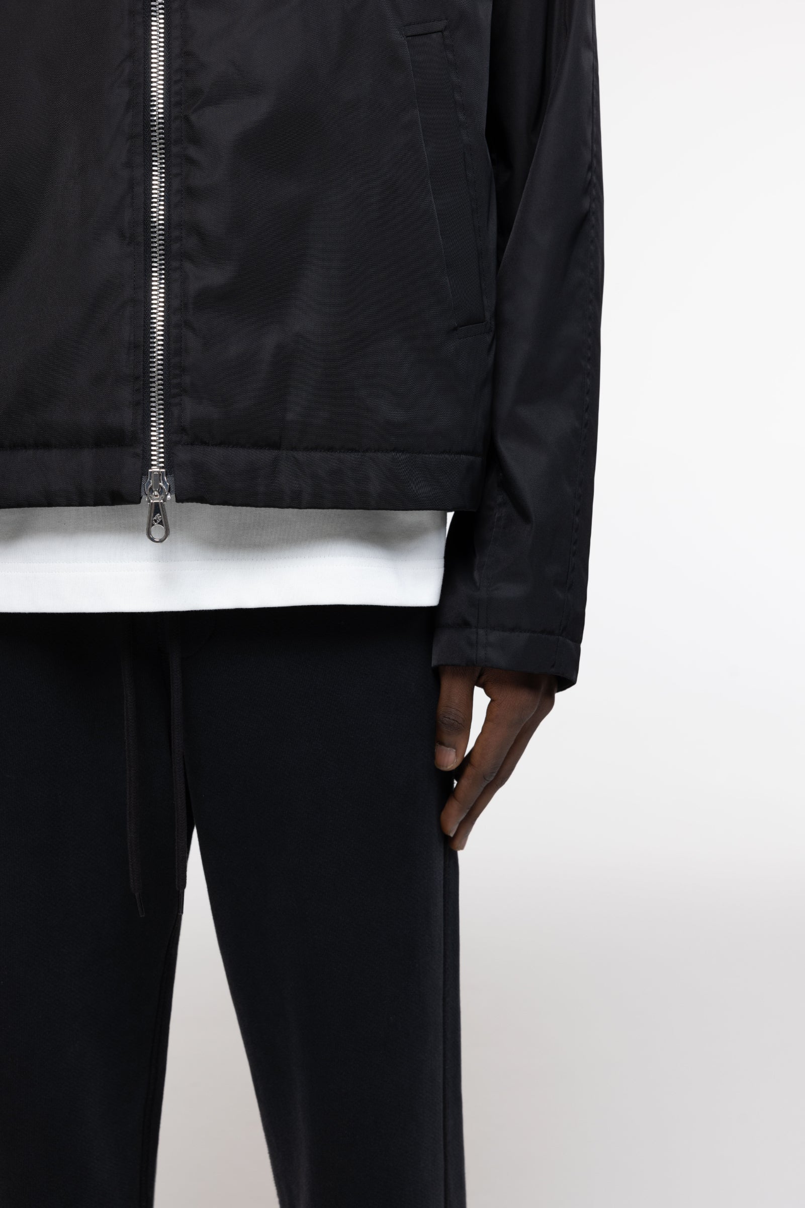 Cole Buxton | Nylon Hooded Jacket | Mens | Black