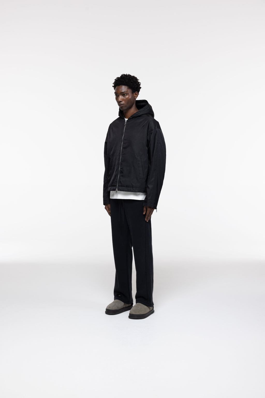 Cole Buxton | Nylon Hooded Jacket | Mens | Black