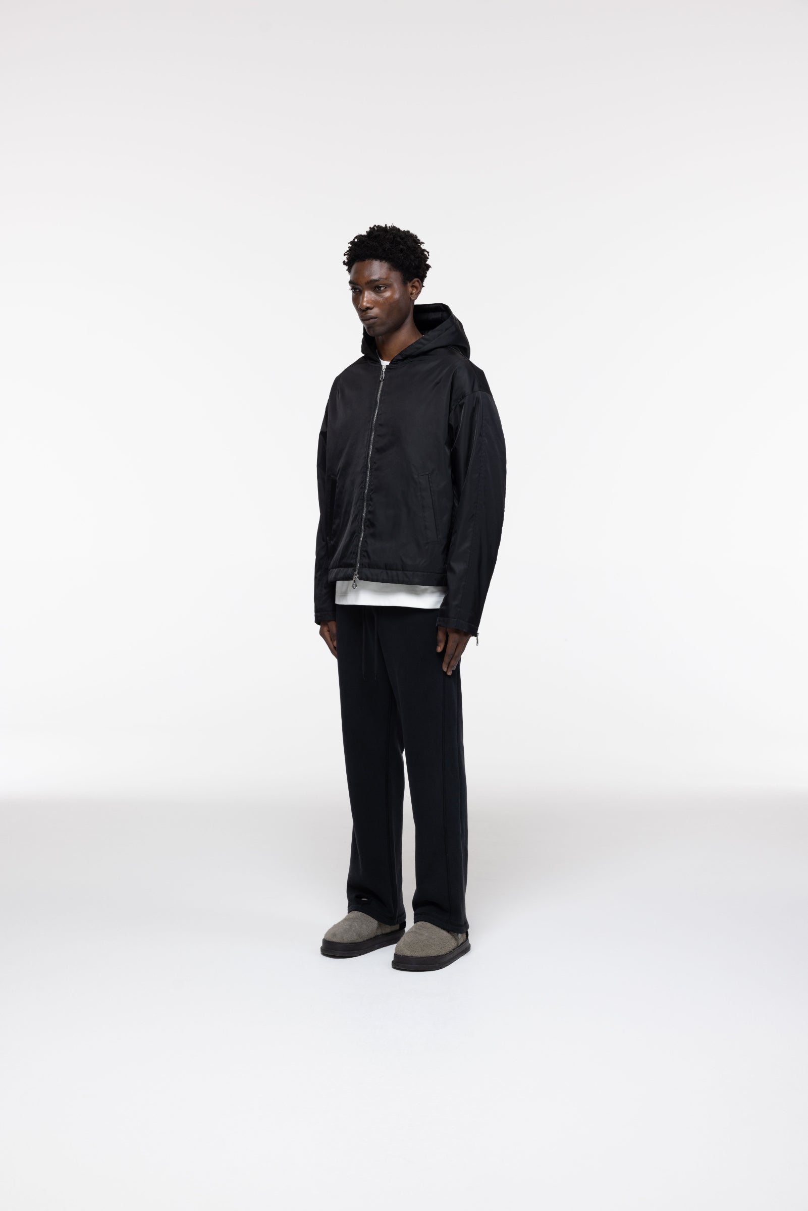 Cole Buxton | Nylon Hooded Jacket | Mens | Black