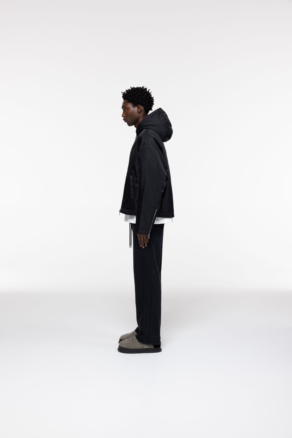 Cole Buxton | Nylon Hooded Jacket | Mens | Black