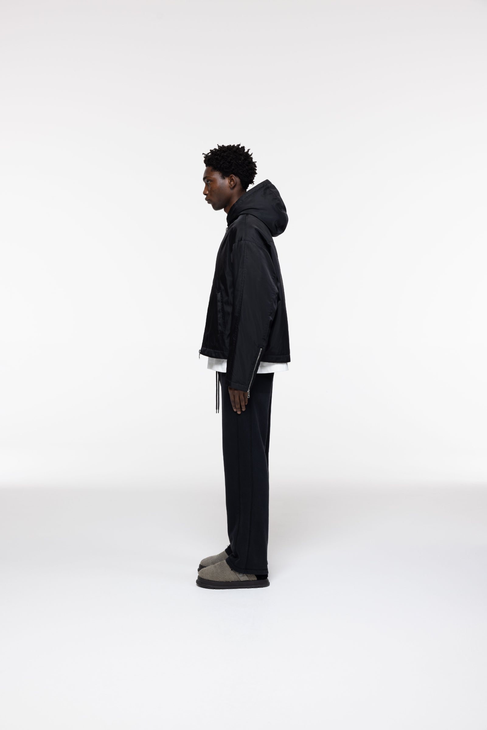 Cole Buxton | Nylon Hooded Jacket | Mens | Black