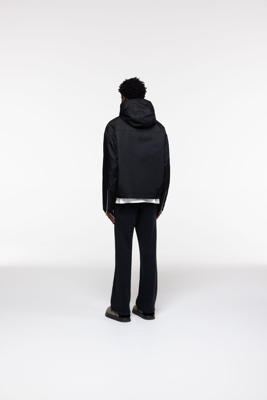 Cole Buxton | Nylon Hooded Jacket | Mens | Black