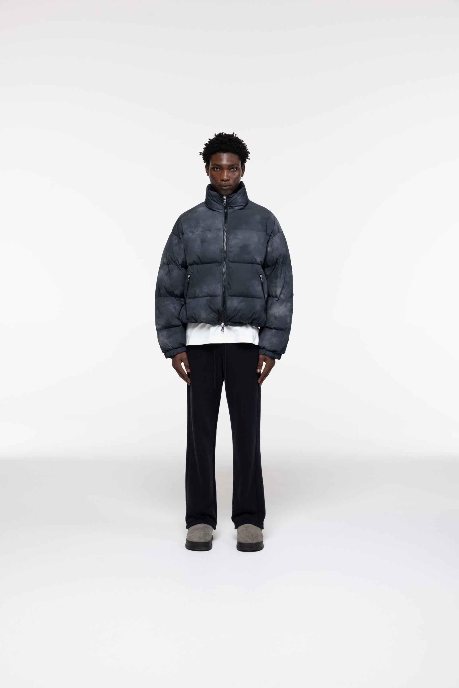 Cole Buxton | Cropped Dyed Puffer | Mens | Black