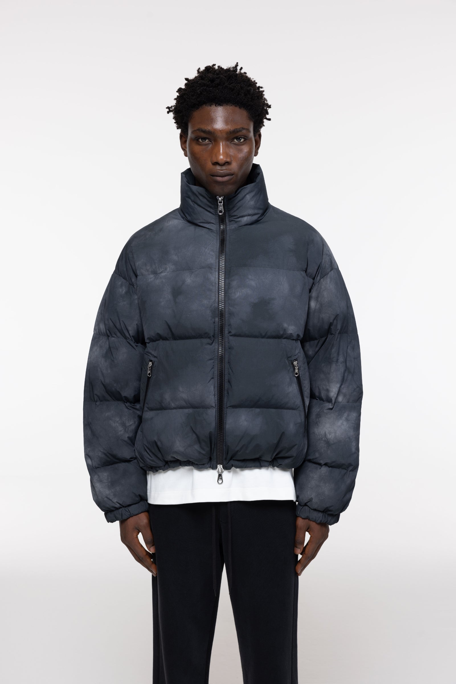Cole Buxton | Cropped Dyed Puffer | Mens | Black