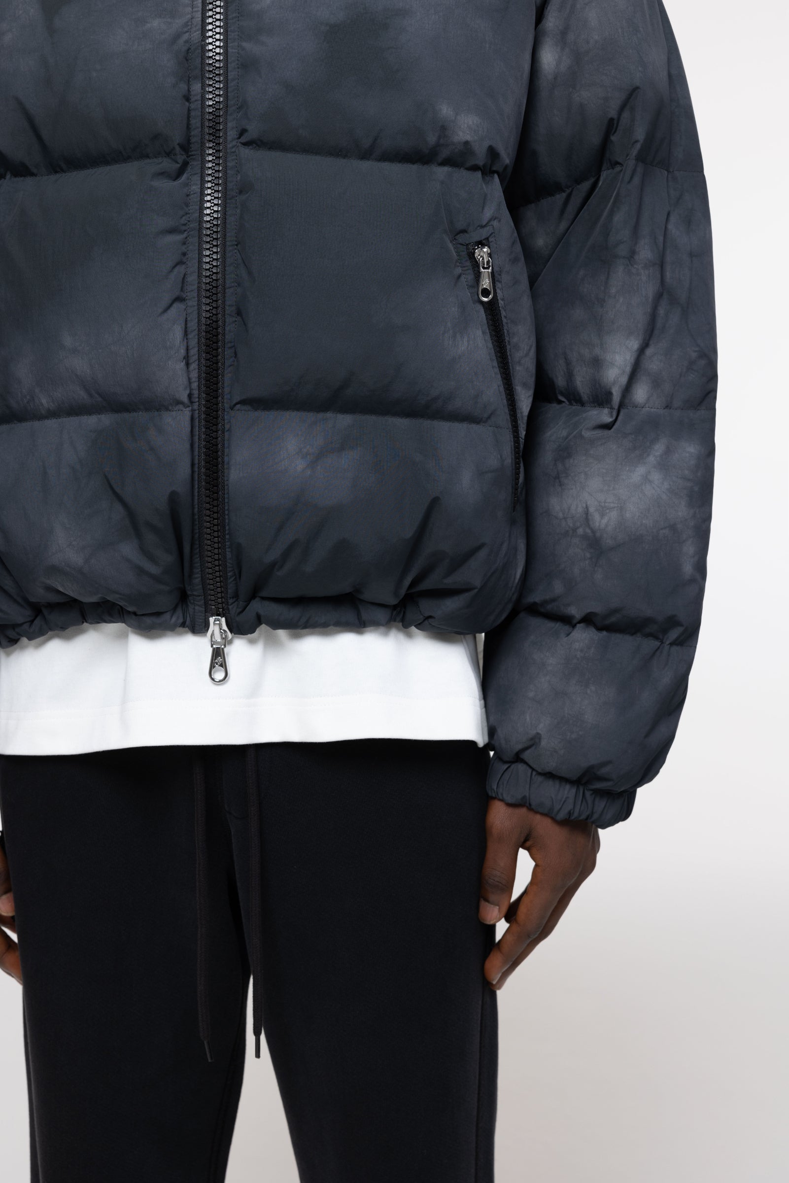 Cole Buxton | Cropped Dyed Puffer | Mens | Black