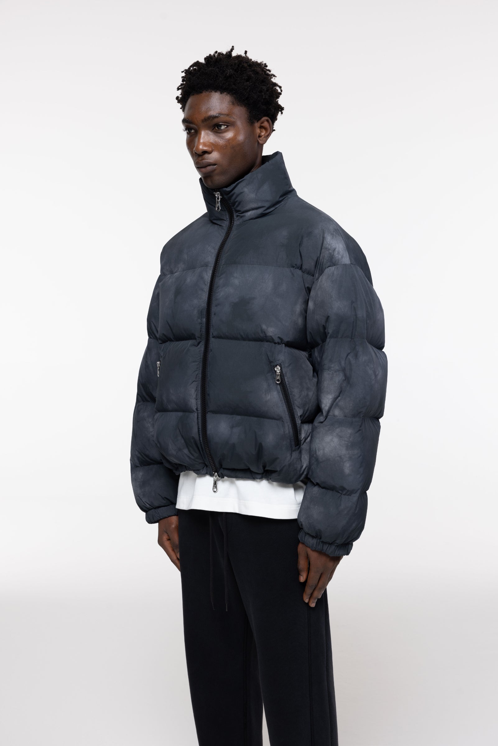 Cole Buxton | Cropped Dyed Puffer | Mens | Black