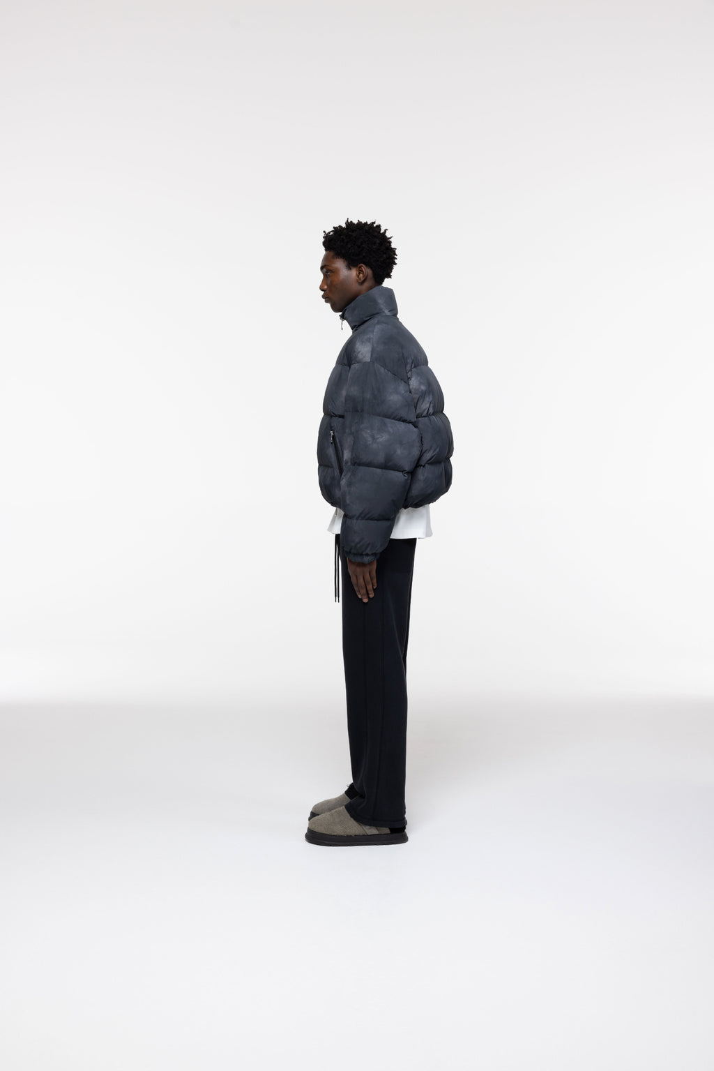 Cole Buxton | Cropped Dyed Puffer | Mens | Black