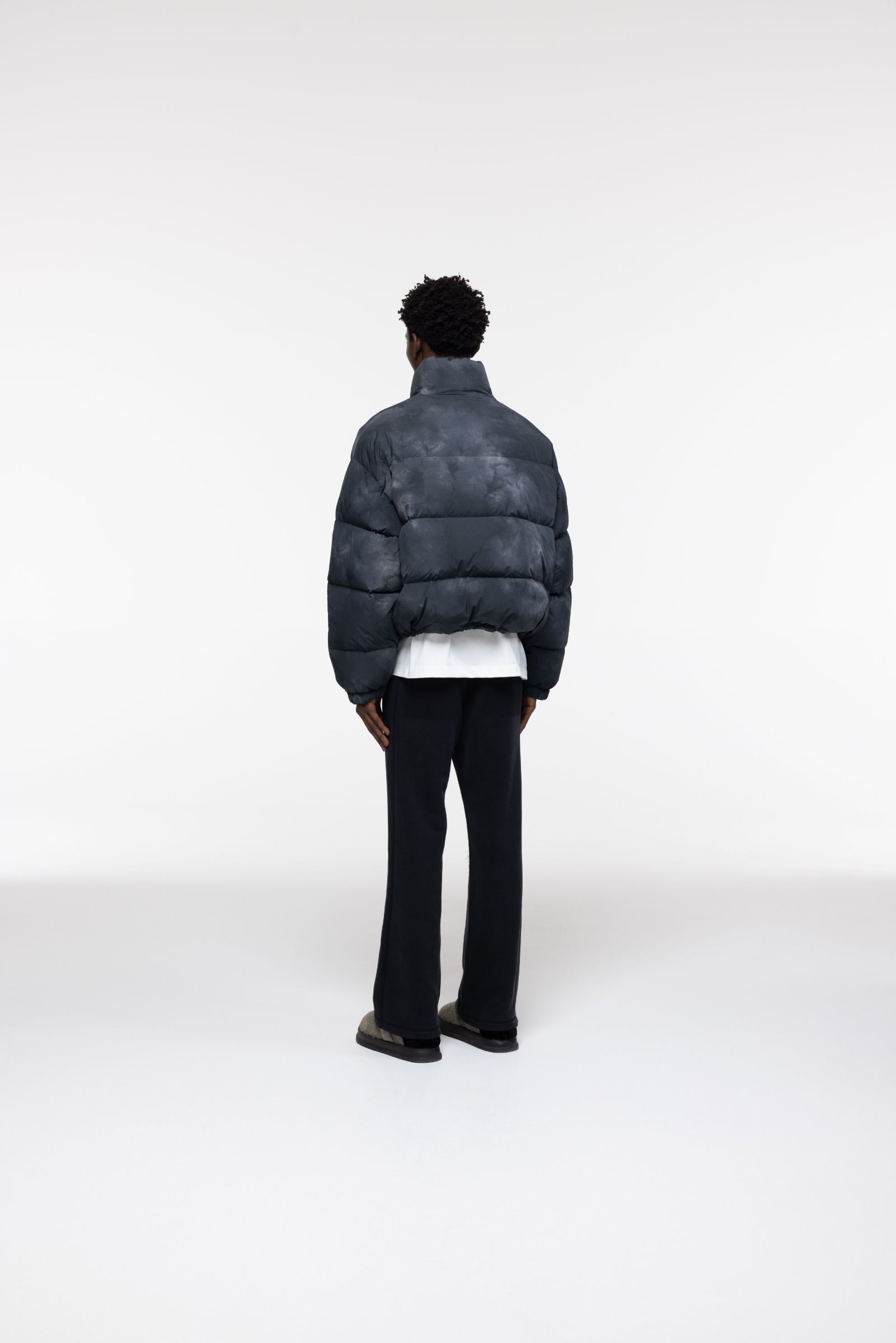 Cole Buxton | Cropped Dyed Puffer | Mens | Black