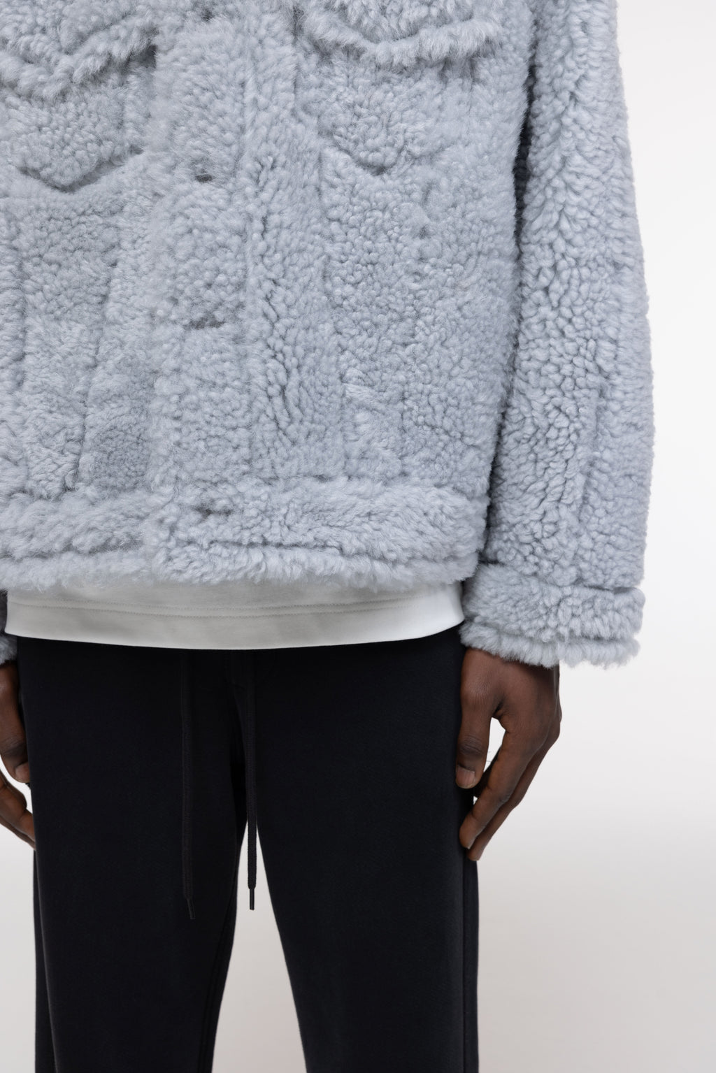 Cole Buxton | Shearling Trucker Jacket | Mens | Grey