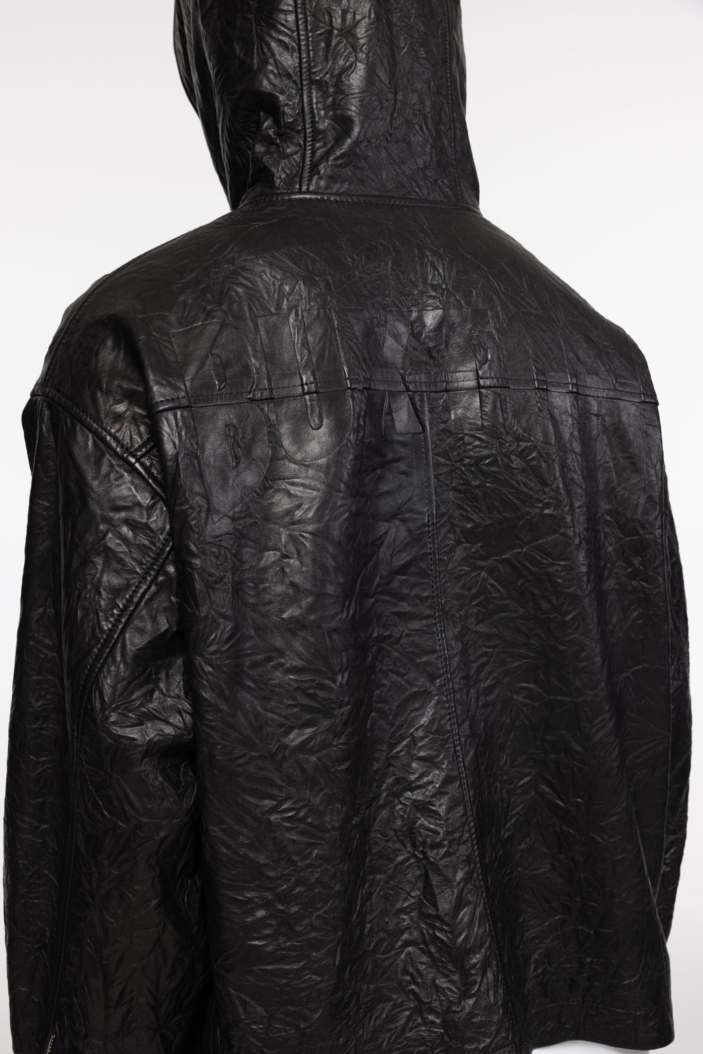 Cole Buxton | Crunch Zipped Leather Jacket | Mens | Black