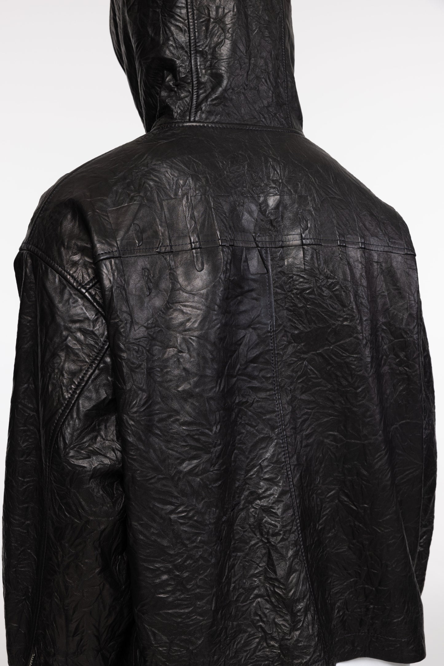 Cole Buxton | Crunch Zipped Leather Jacket | Mens | Black