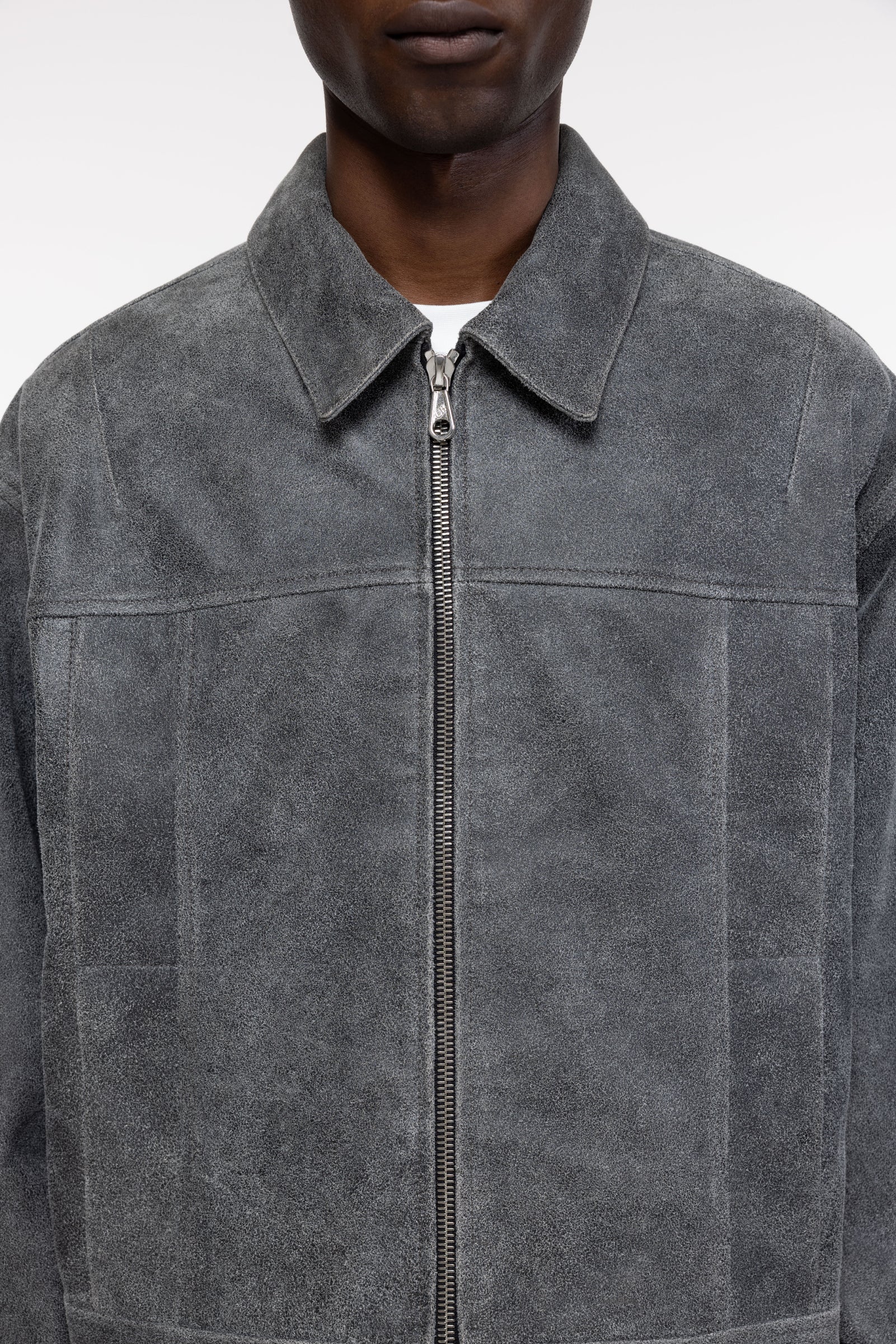 Cole Buxton | Cracked Leather Jacket | Mens | Black