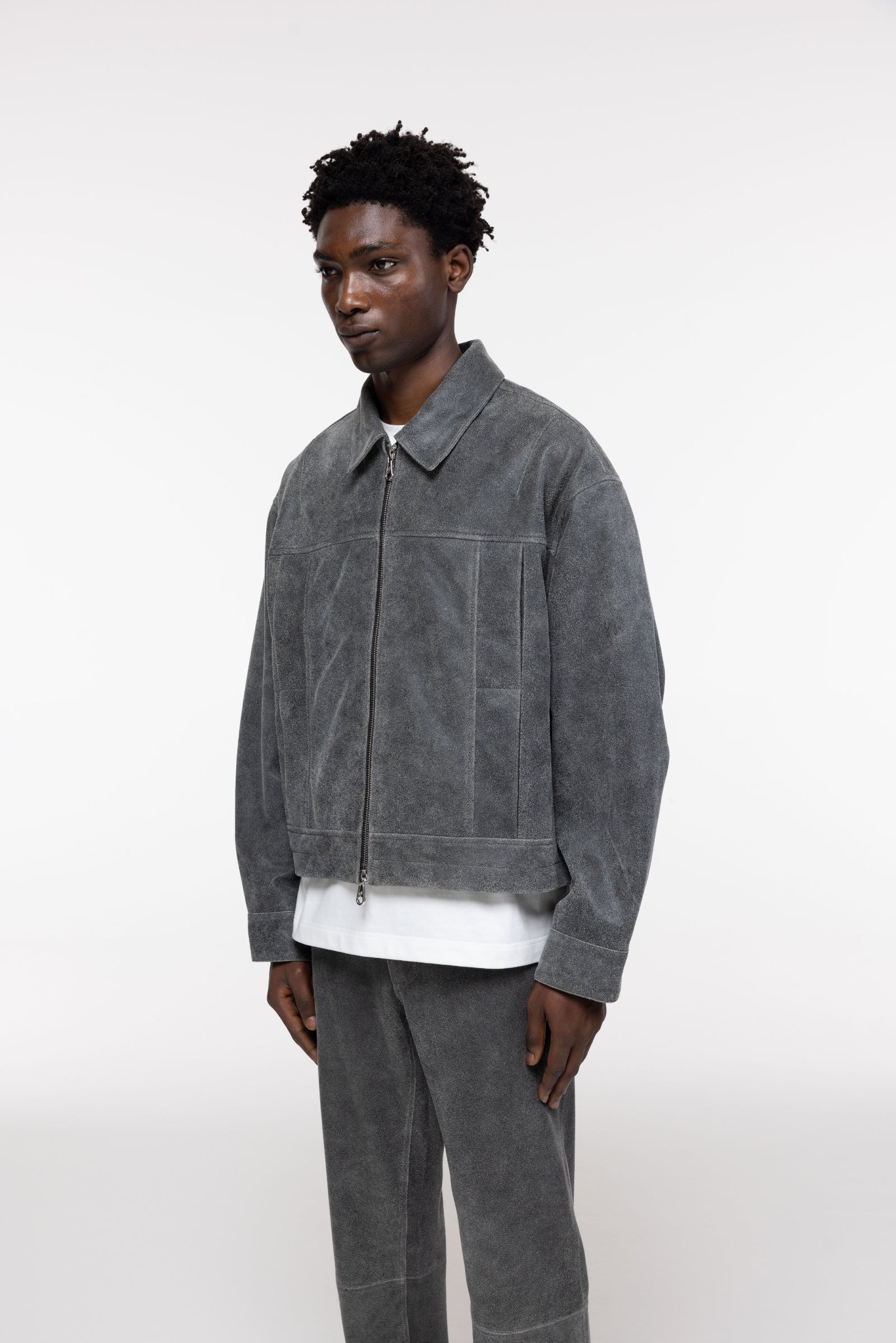 Cole Buxton | Cracked Leather Jacket | Mens | Black