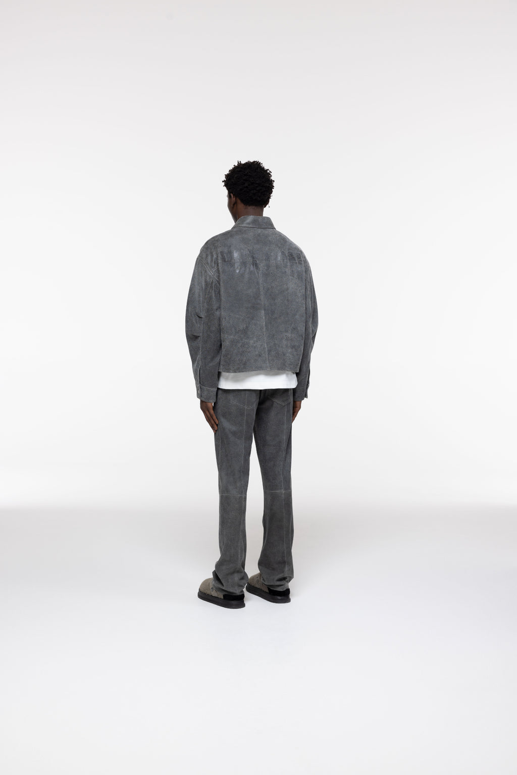Cole Buxton | Cracked Leather Jacket | Mens | Black