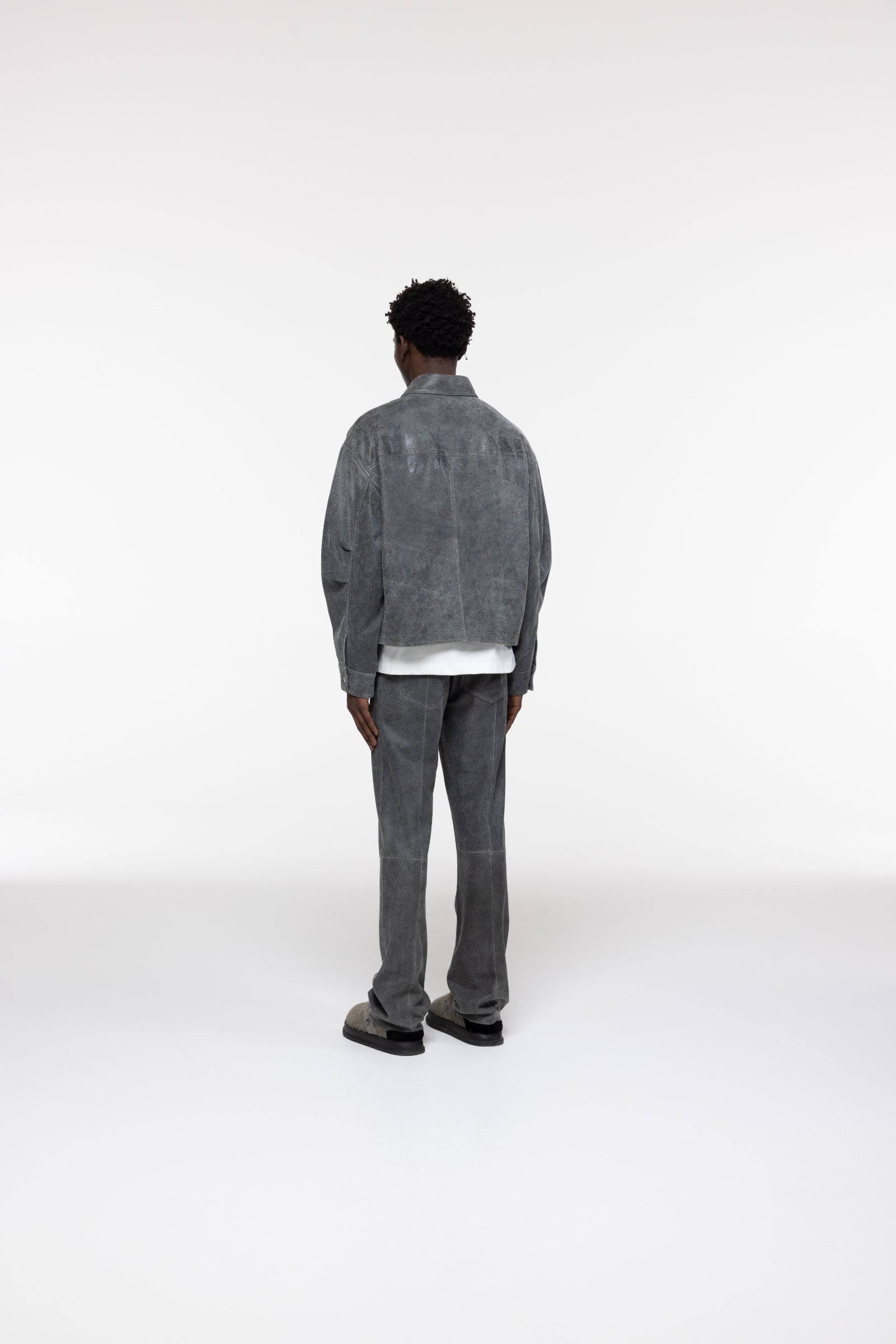 Cole Buxton | Cracked Leather Jacket | Mens | Black