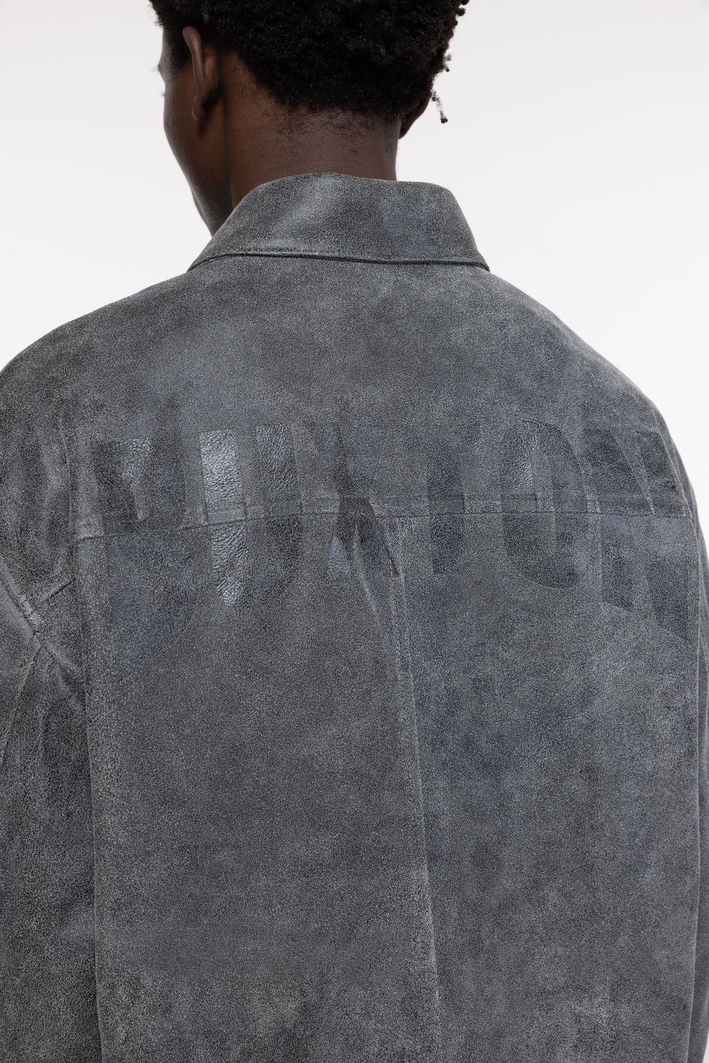 Cole Buxton | Cracked Leather Jacket | Mens | Black