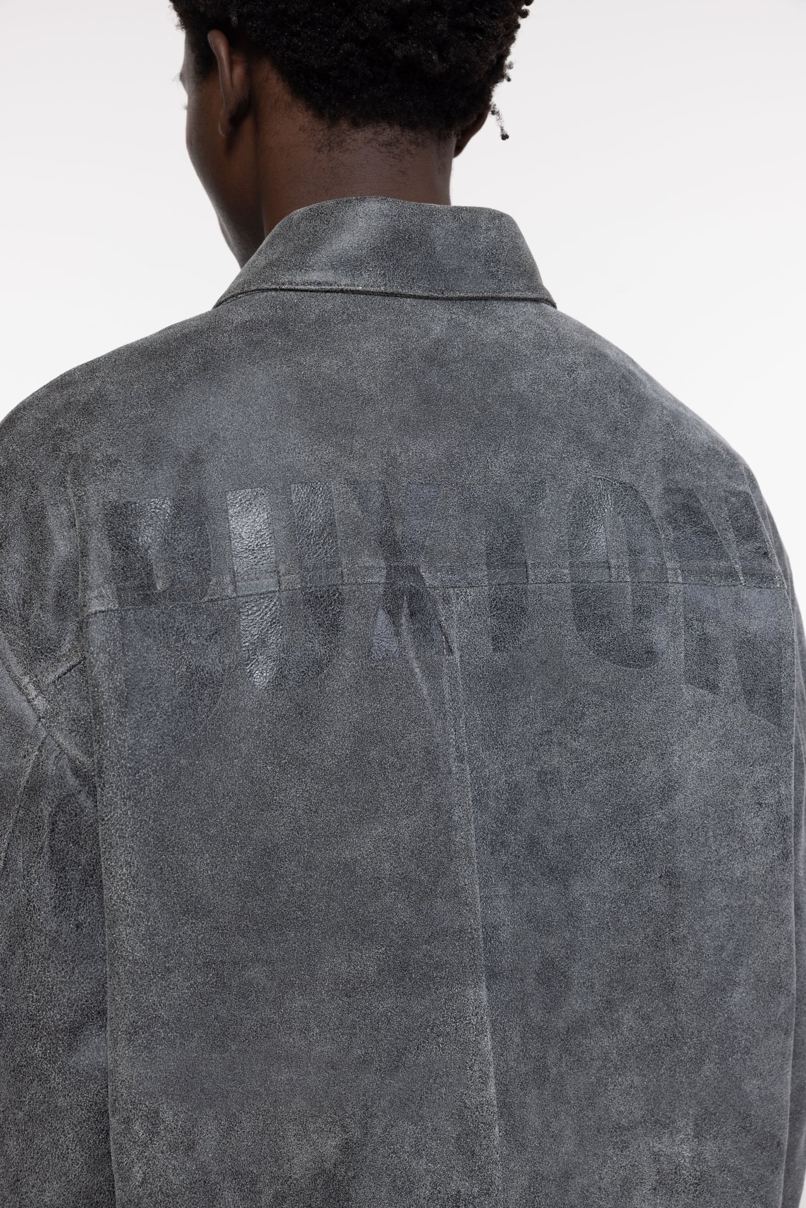 Cole Buxton | Cracked Leather Jacket | Mens | Black