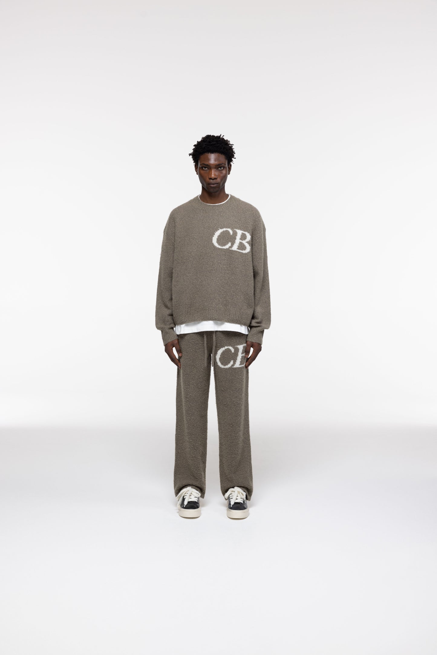 Cole Buxton | Cb Logo Knit Sweater | Mens | Khaki