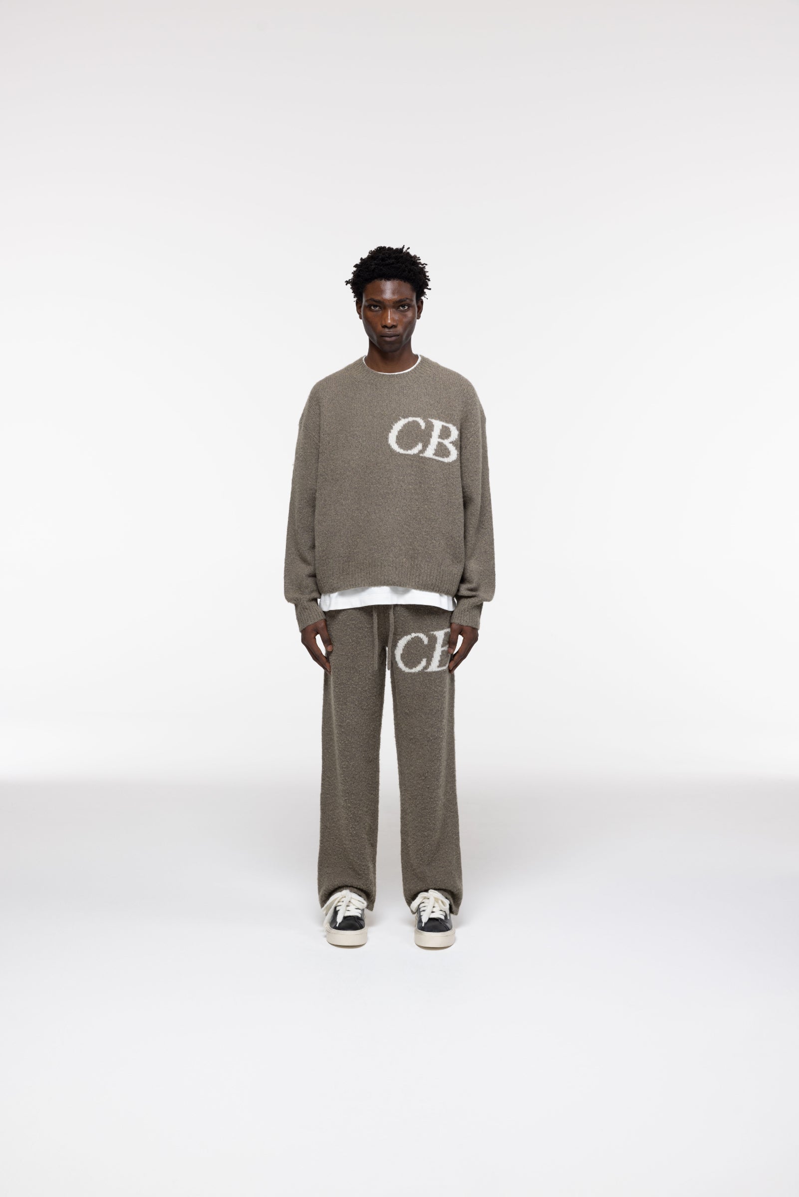 Cole Buxton | Cb Logo Knit Sweater | Mens | Khaki