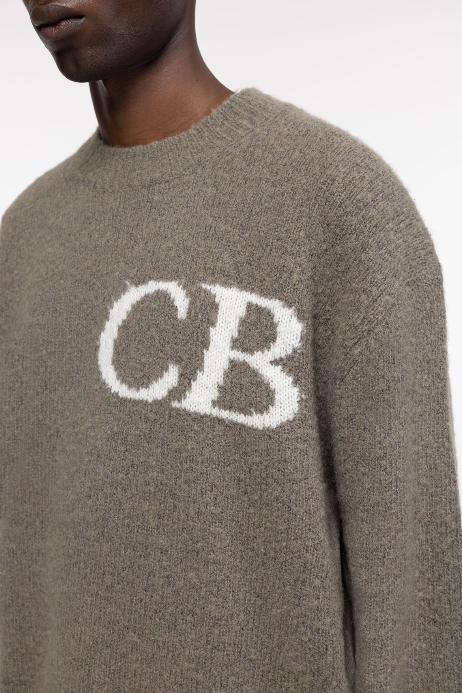 Cole Buxton | Cb Logo Knit Sweater | Mens | Khaki