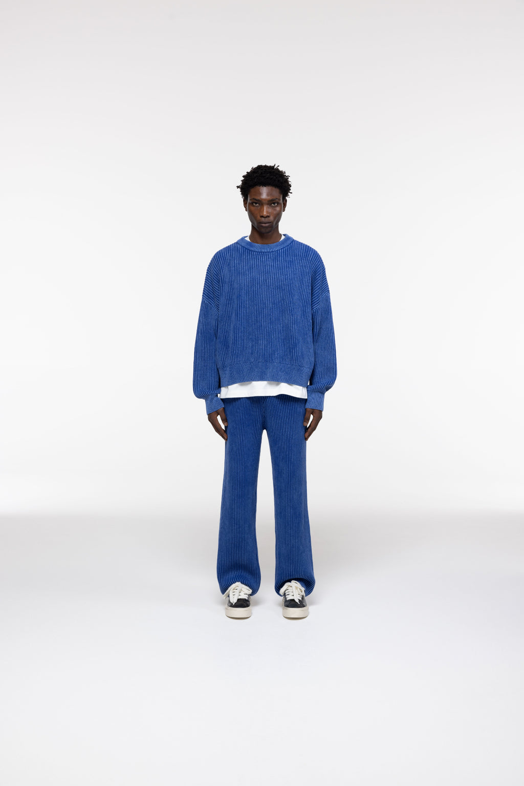 Cole Buxton | Acid Wash Knit Pants | Mens | Washed Blue